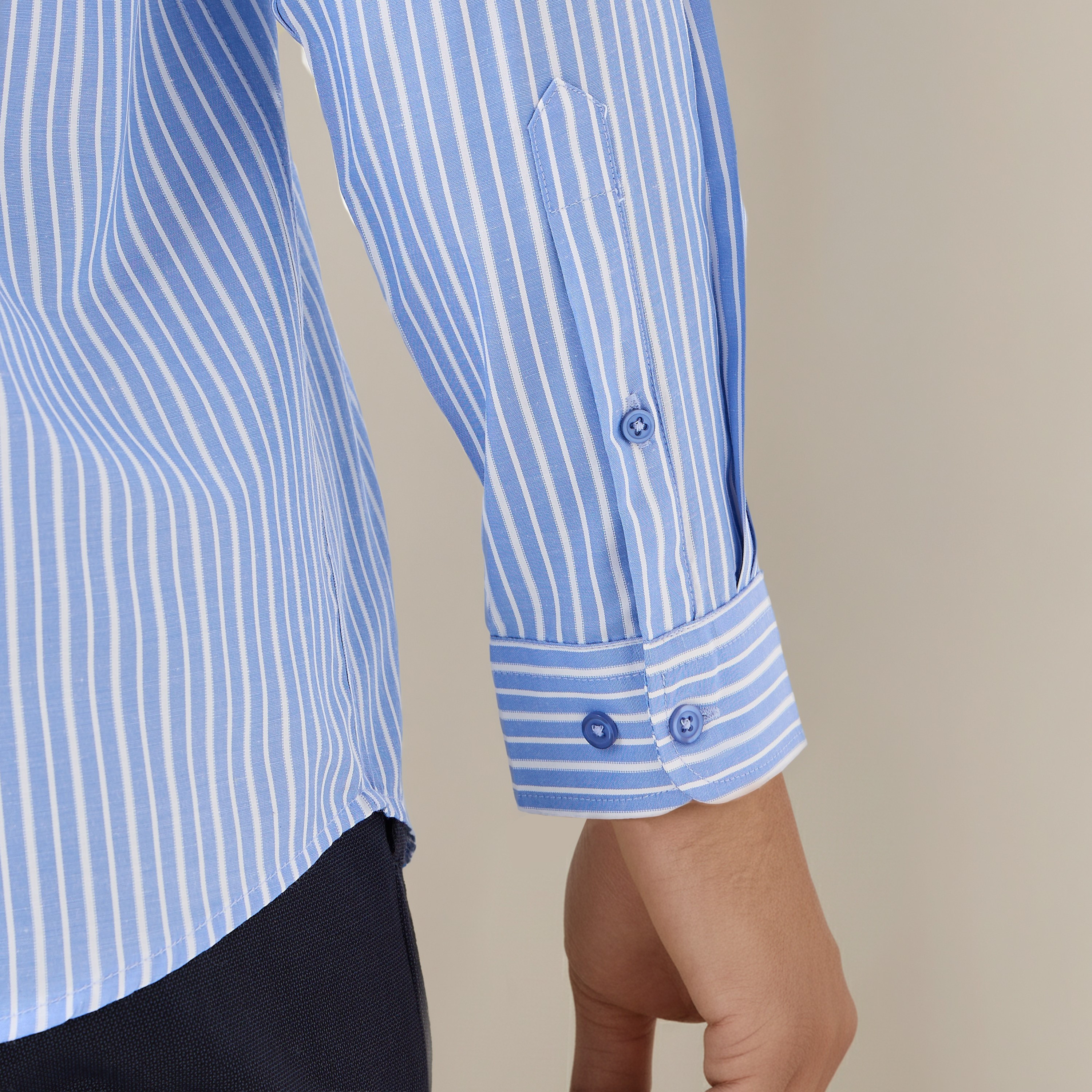 Regular Fit Striped Collared Shirt with Long Sleeves-men-clothing-shirts-image-4