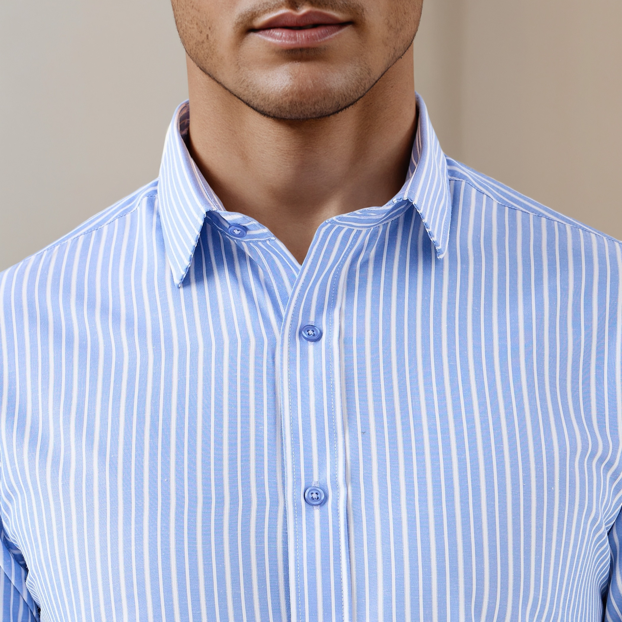 Regular Fit Striped Collared Shirt with Long Sleeves-men-clothing-shirts-image-5