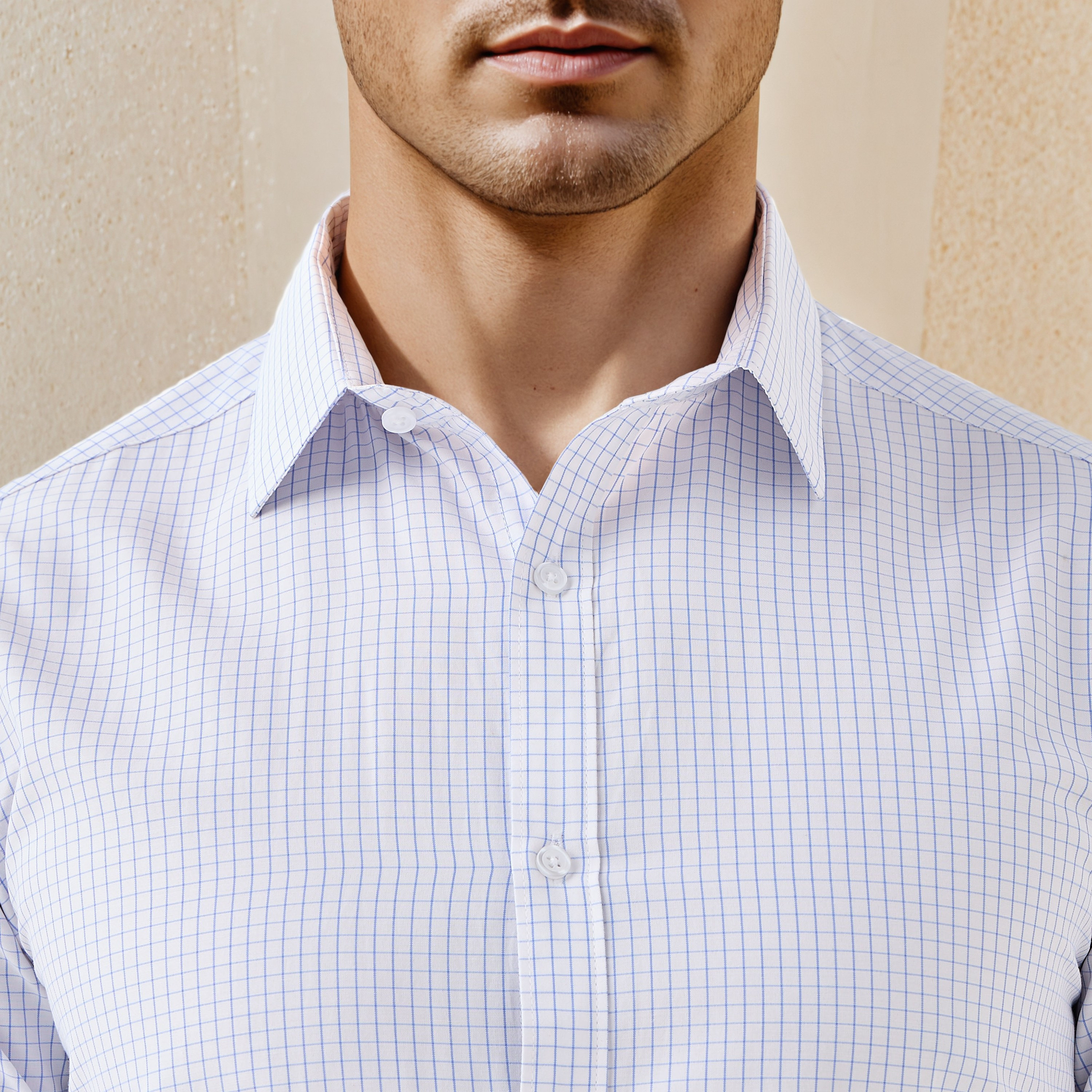 Regular Fit Checked Collared Shirt with Long Sleeves-men-clothing-shirts-image-4