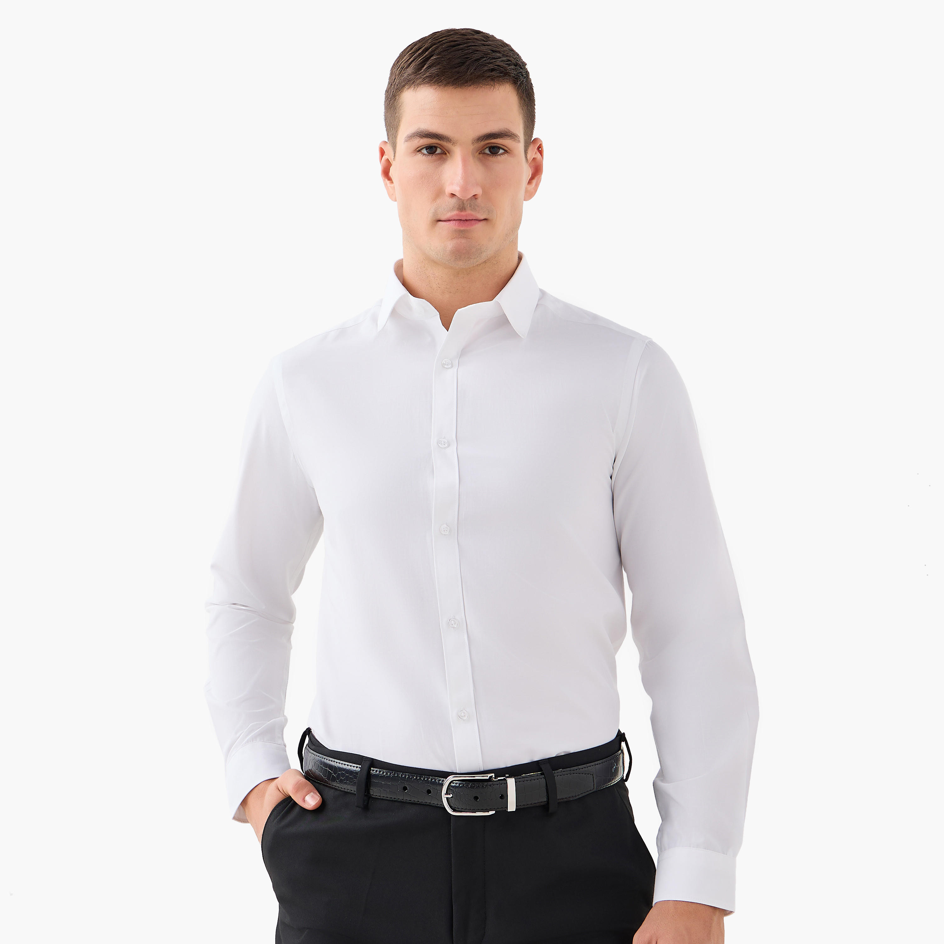 Set of 2 - Regular Fit Collared Shirt with Long Sleeves-men-clothing-shirts-image-4