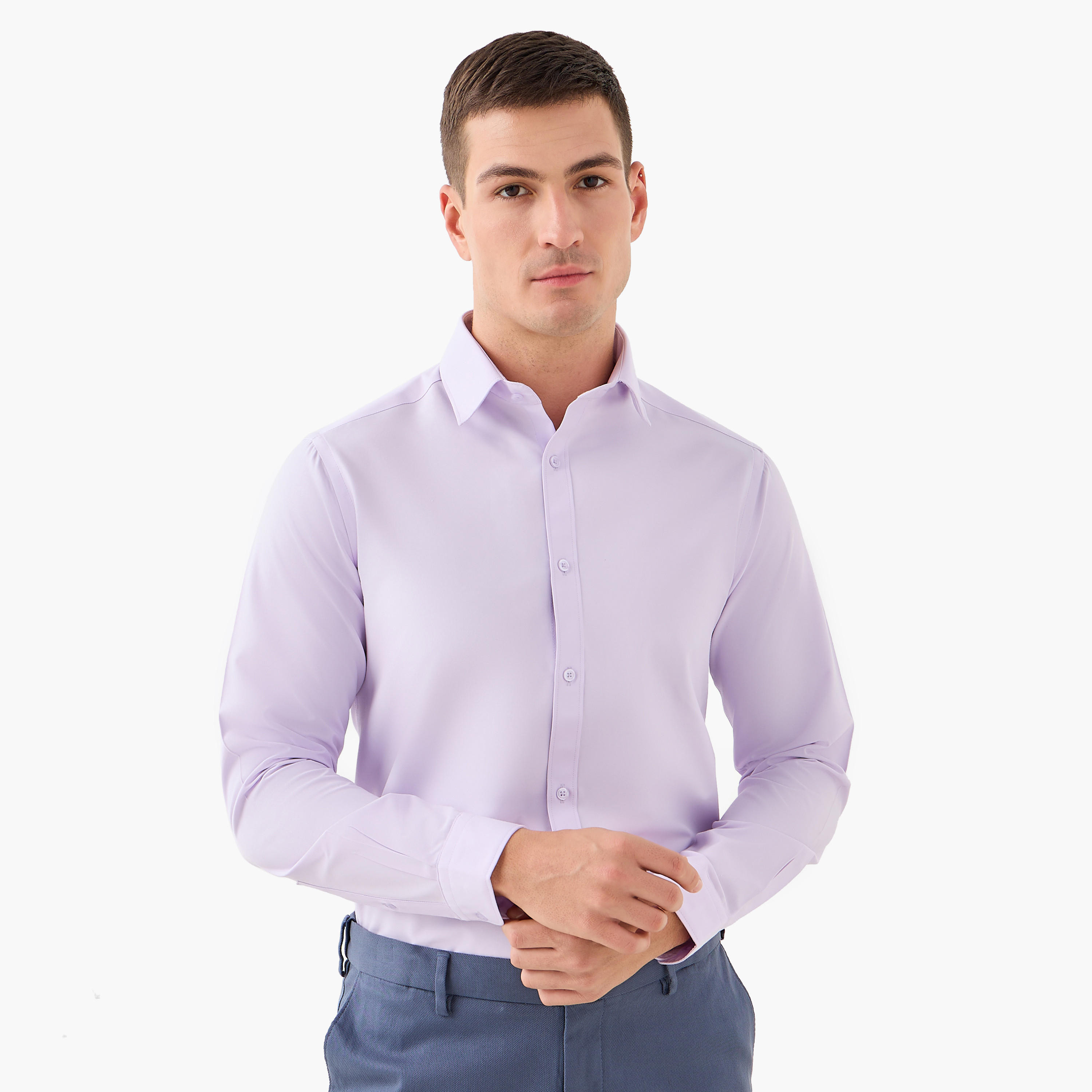 Set of 2 - Regular Fit Collared Shirt with Long Sleeves-men-clothing-shirts-image-4