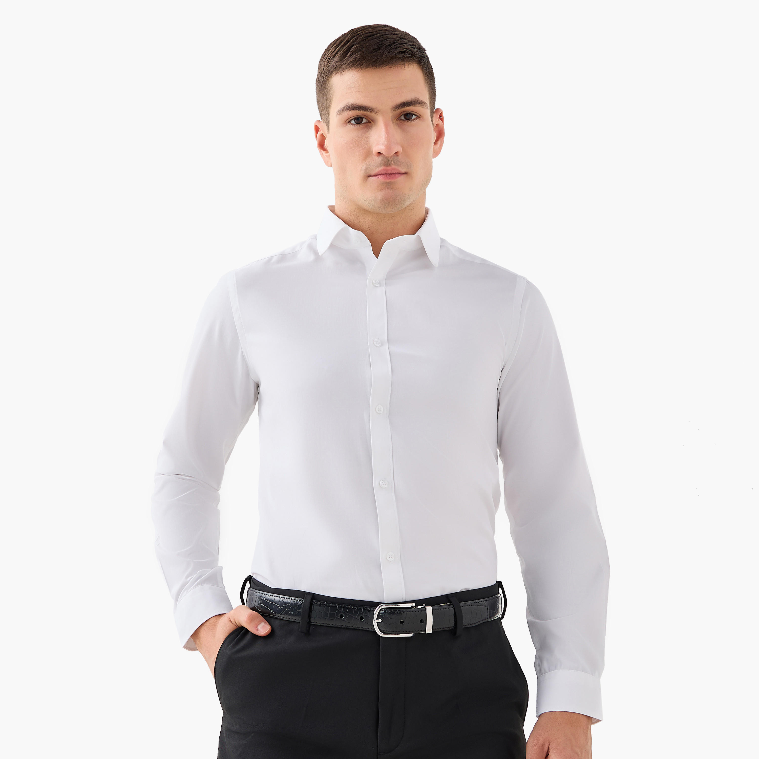 Set of 2 - Regular Fit Collared Shirt with Long Sleeves-men-clothing-shirts-image-5