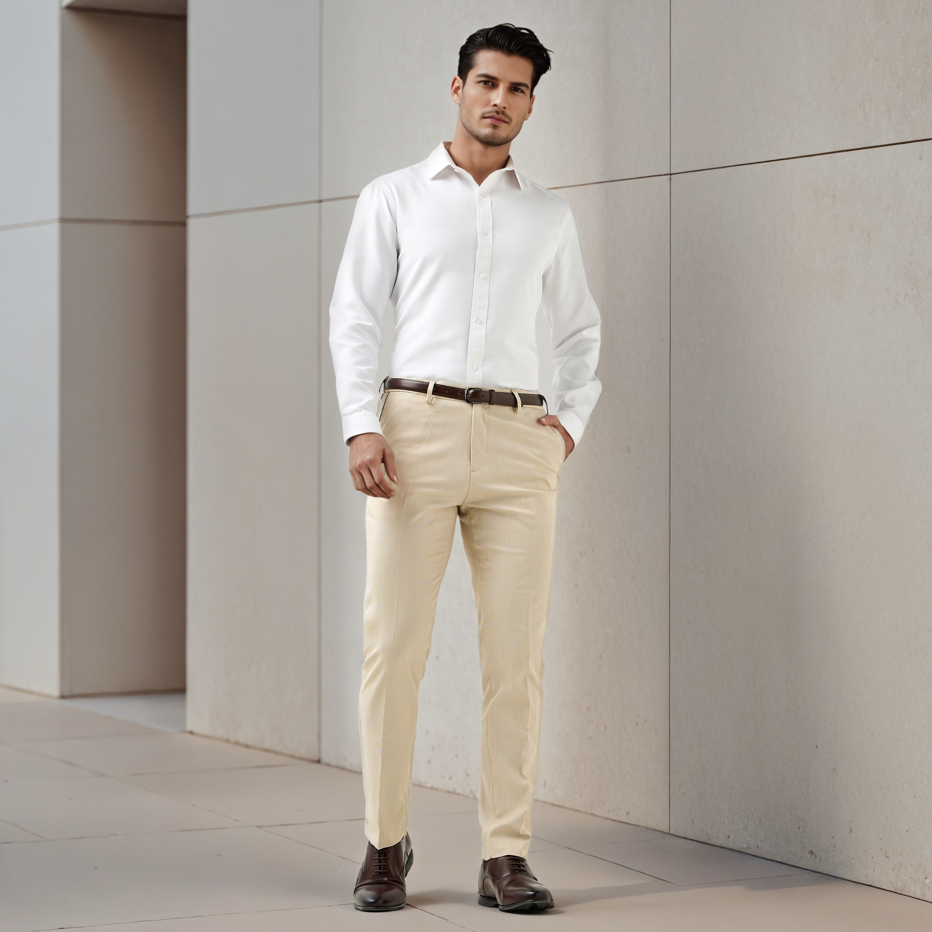 قميص رسمي دوبي بقصة عادية-men-clothing-shirts-image-2