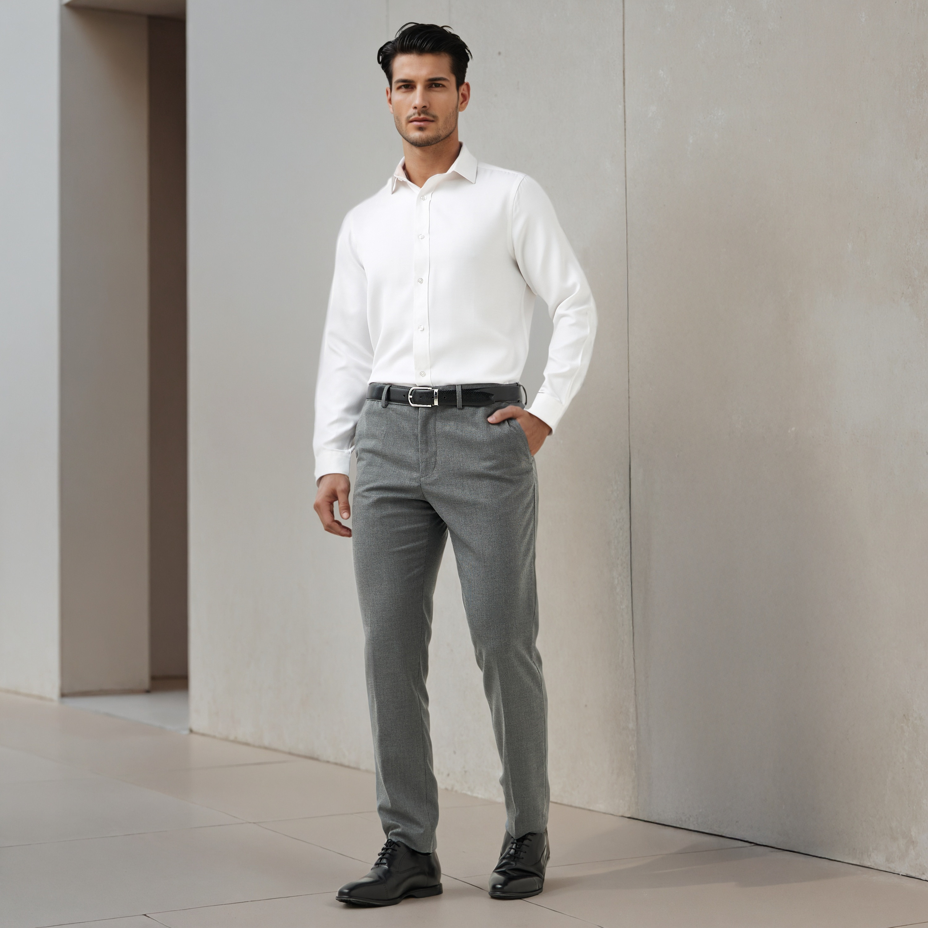 قميص رسمي دوبي بقصة عادية-men-clothing-shirts-image-2
