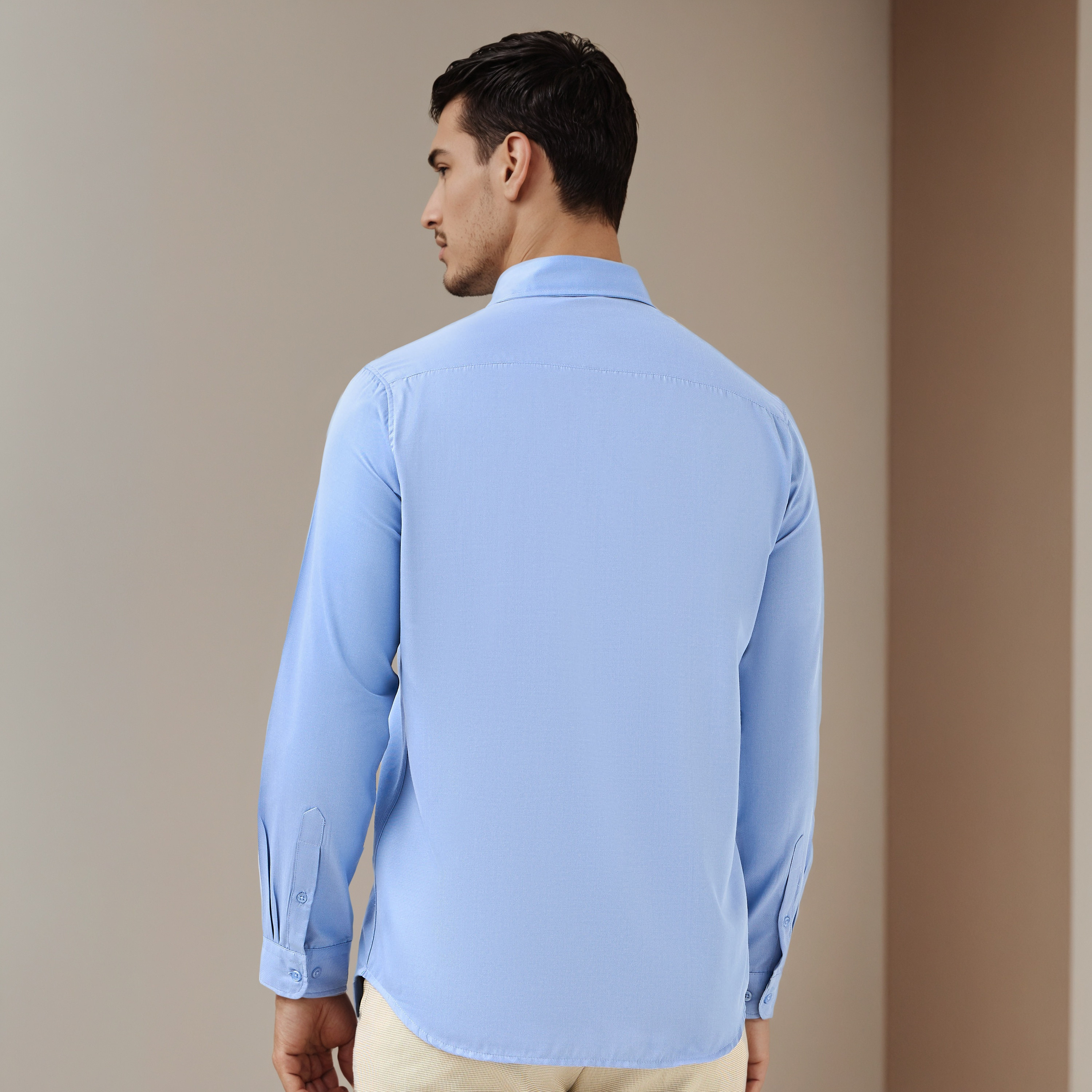 Men Button-Down Collar Solid Long Sleeves Shirt-men-clothing-shirts-image-3
