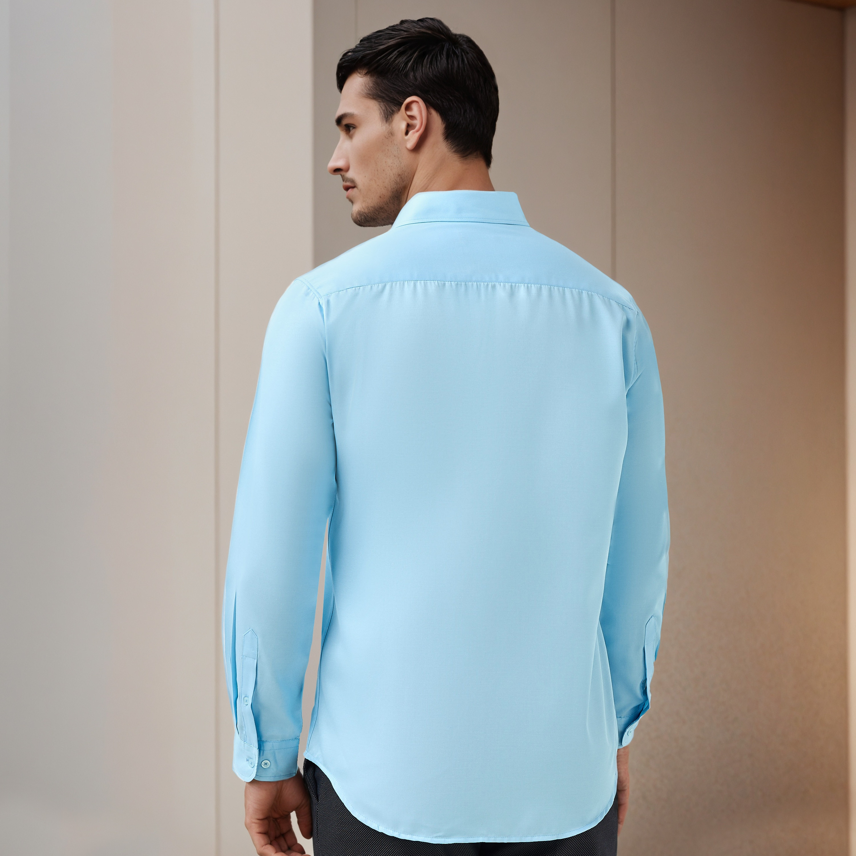 قميص سادة بياقة وأكمام طويلة للرجال-men-clothing-shirts-image-3