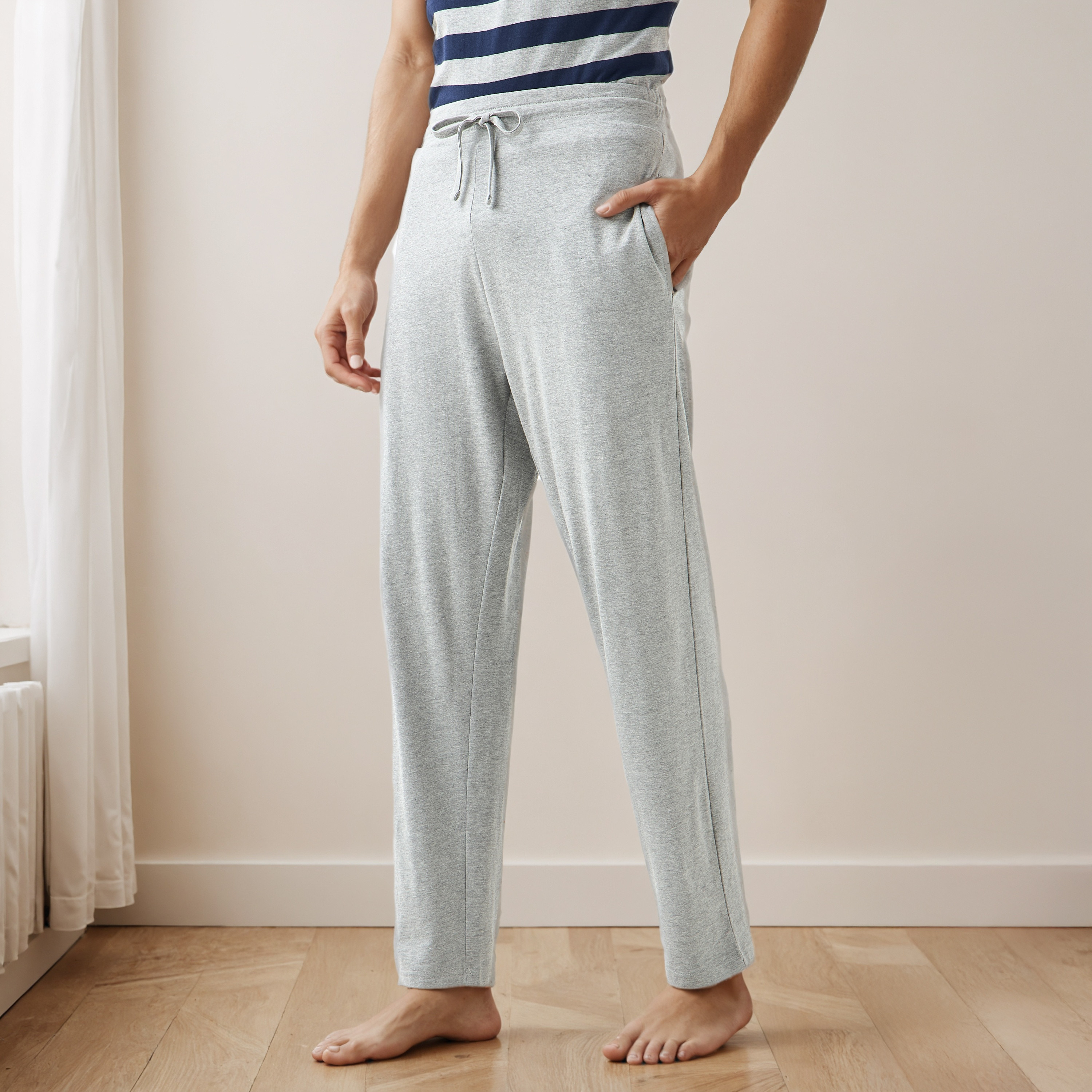 Men Cotton Striped Drawstring Closure Nightwear Set-men-clothing-nightwear-sets-image-4