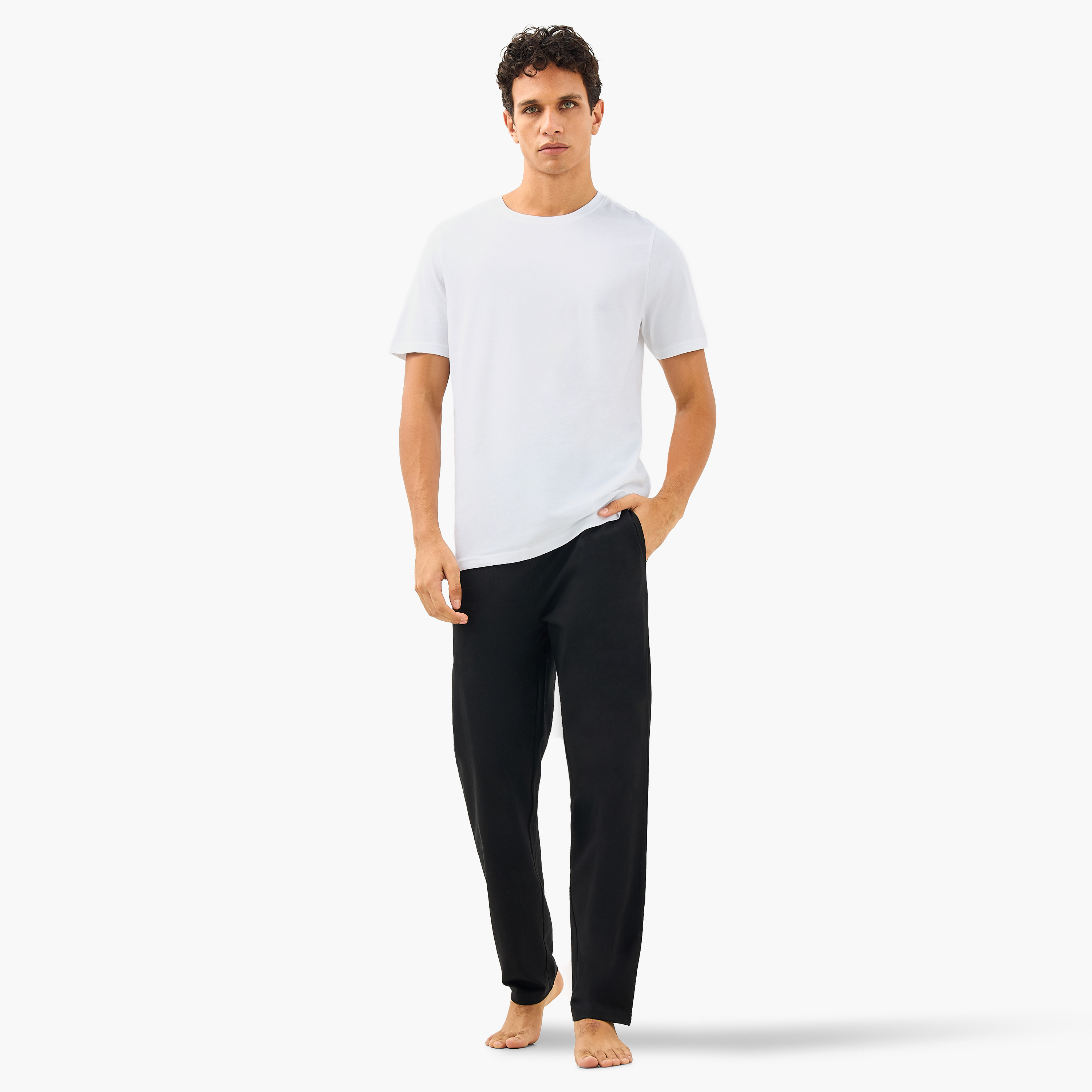 Men Cotton Drawstring Closure Nightwear Set-men-clothing-nightwear-sets-image-1