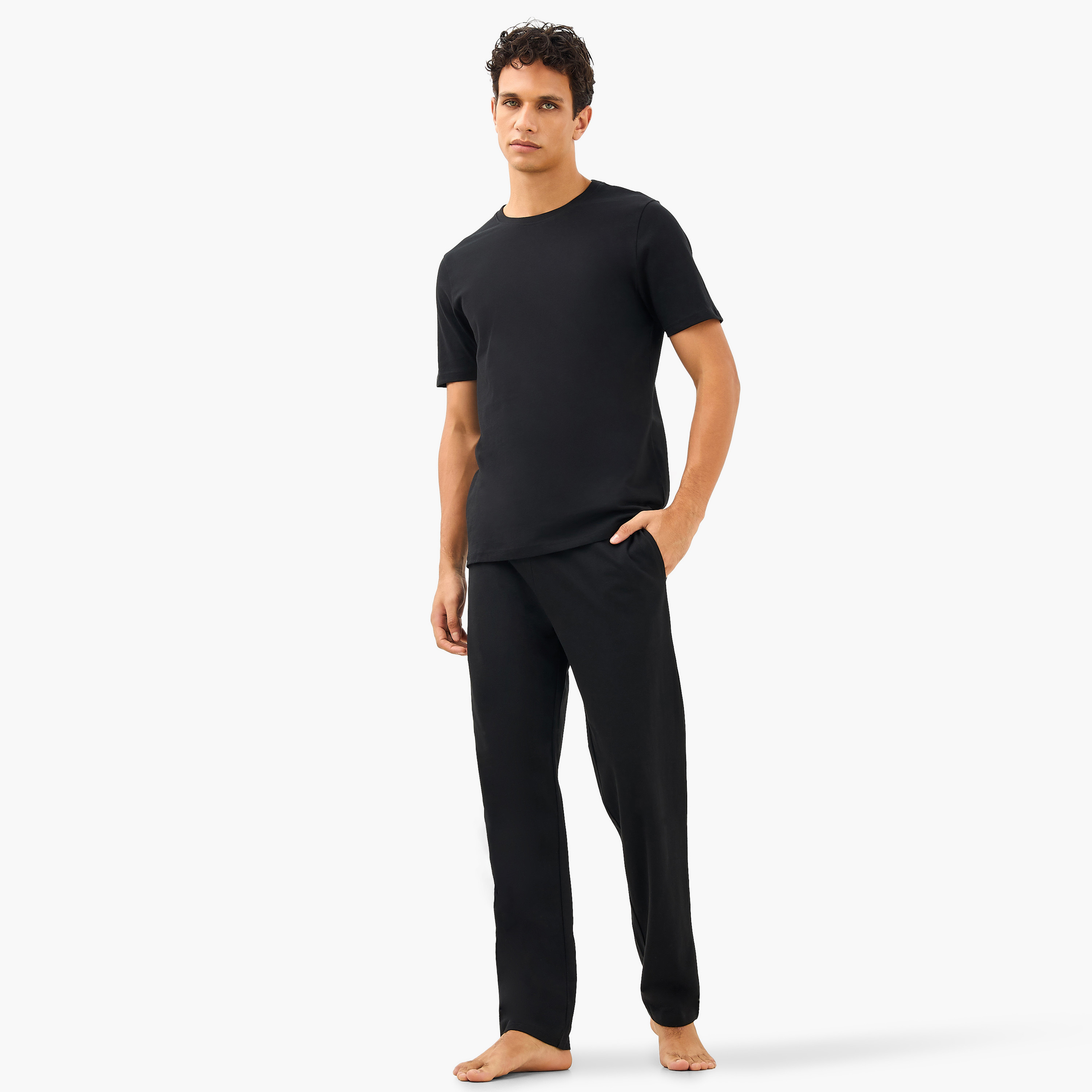 Men Cotton Drawstring Closure Nightwear Set-men-clothing-nightwear-sets-image-1