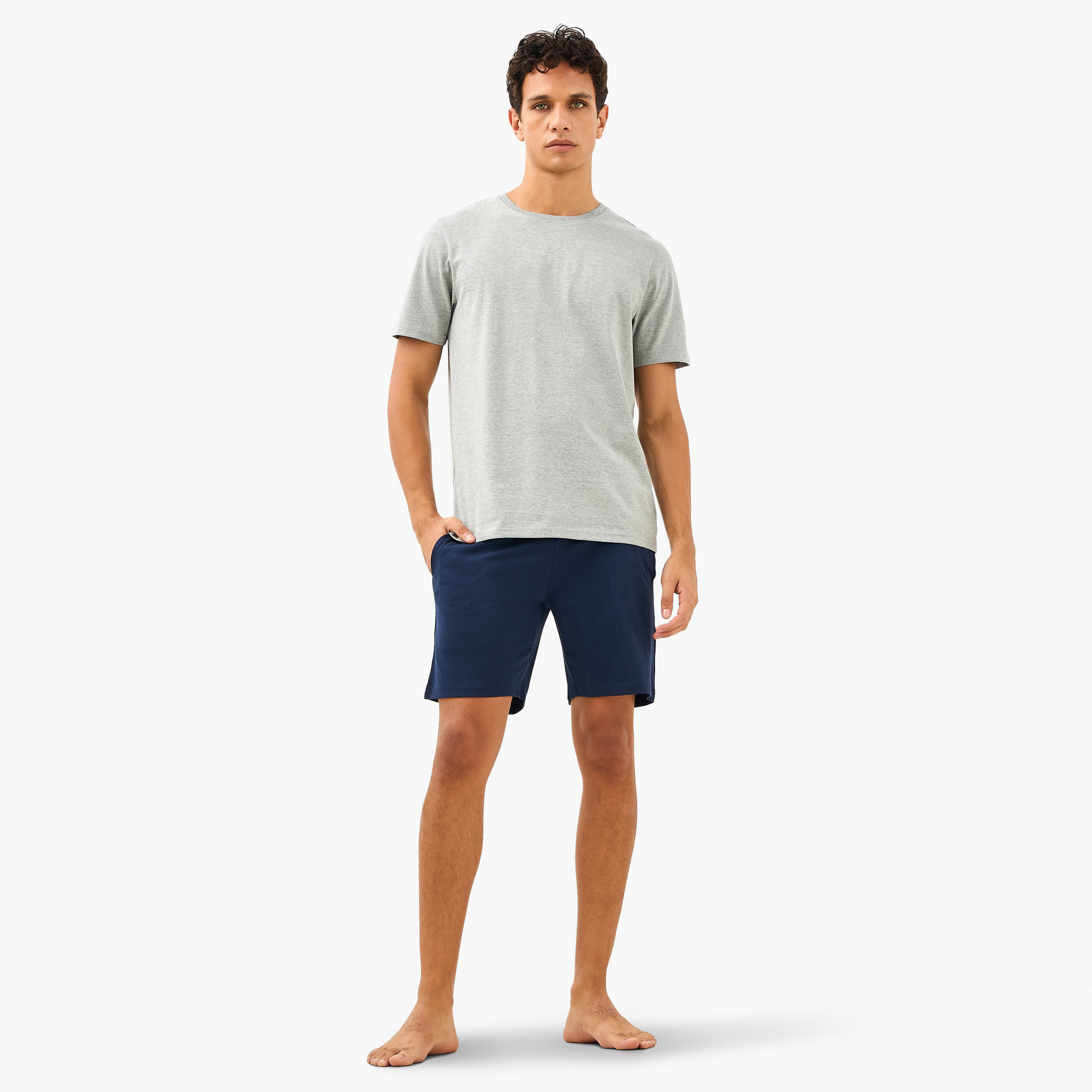 Men Cotton Drawstring Closure Nightwear Set-men-clothing-nightwear-sets-image-1