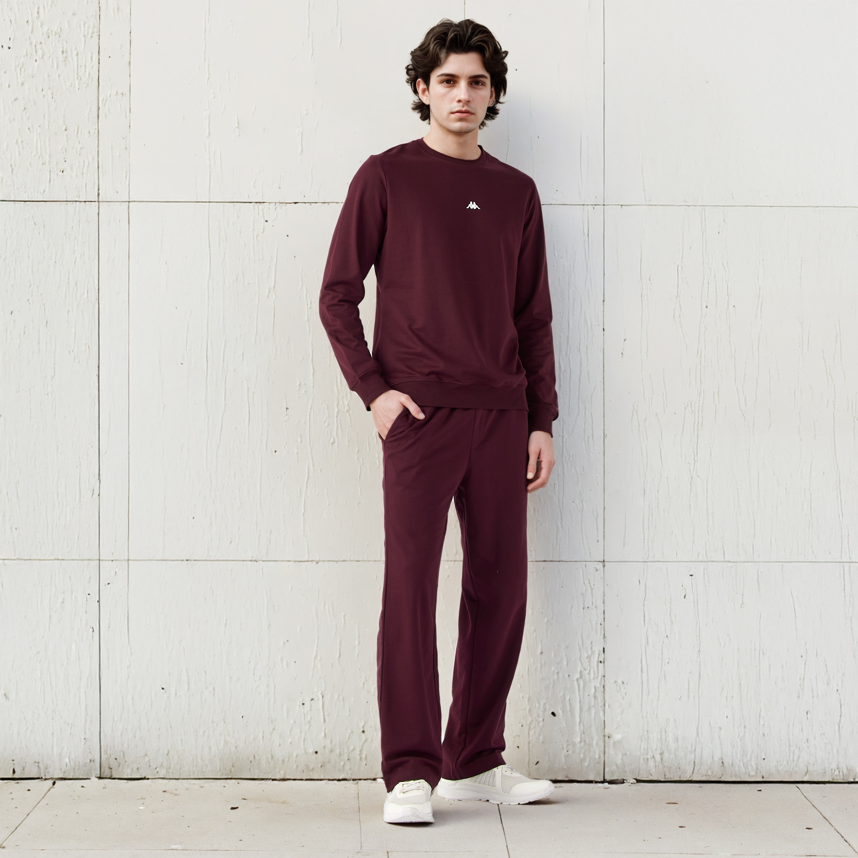 Kappa Logo Print Crew Neck Sweatshirt with Long Sleeves-men-winterwear-hoodiesandsweatshirts-image-2