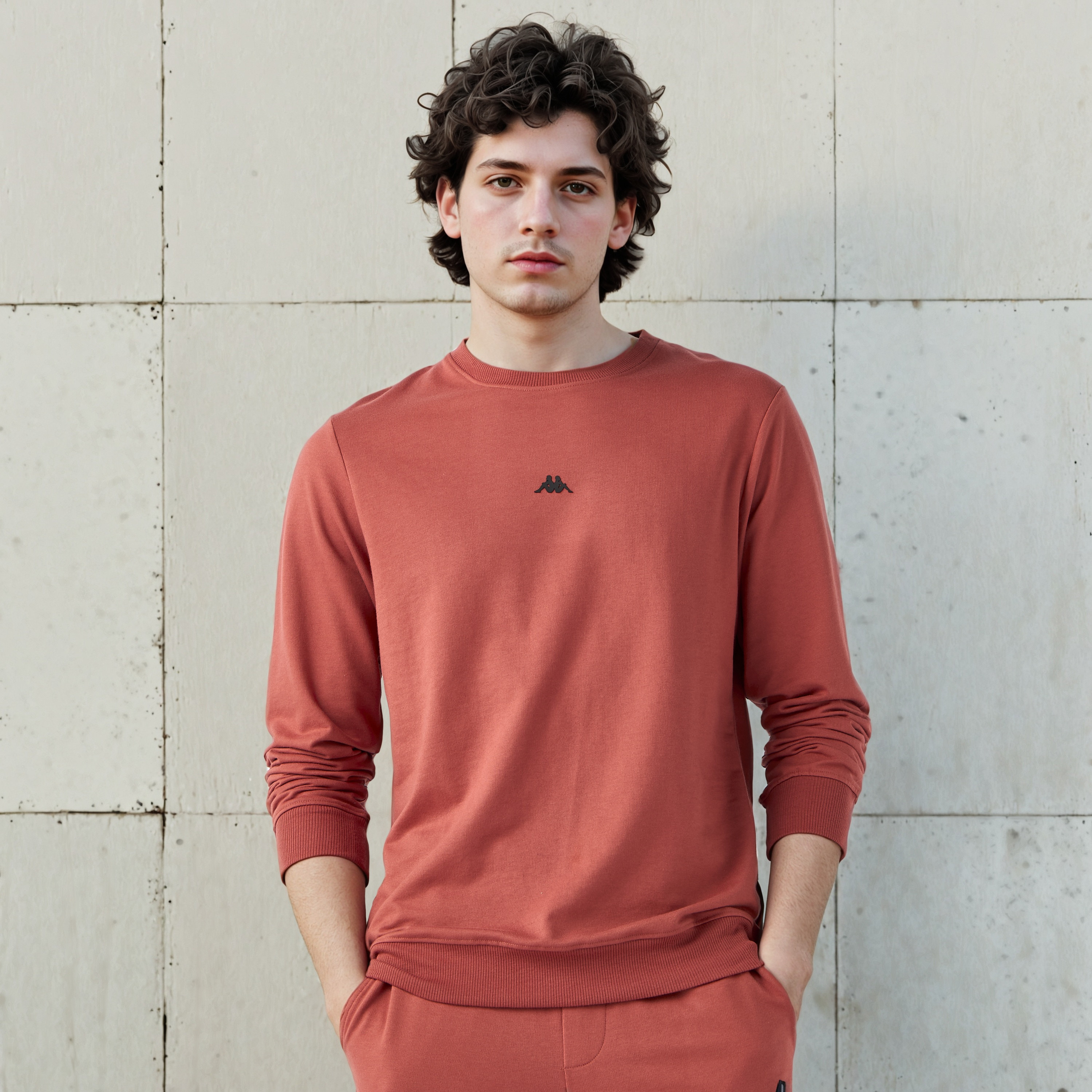 Kappa Logo Print Crew Neck Sweatshirt with Long Sleeves-men-winterwear-hoodiesandsweatshirts-image-1