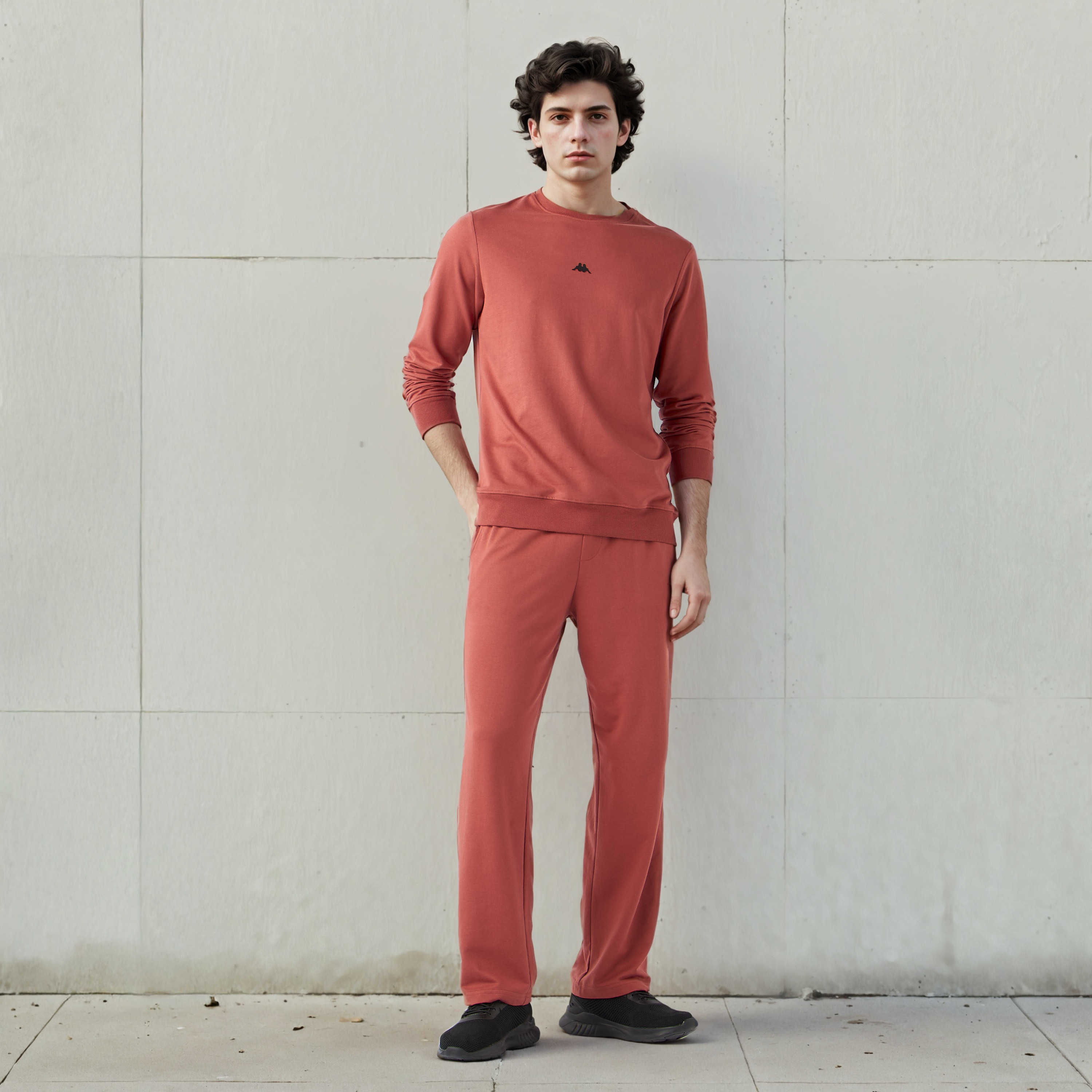 Kappa Logo Print Crew Neck Sweatshirt with Long Sleeves-men-winterwear-hoodiesandsweatshirts-image-2