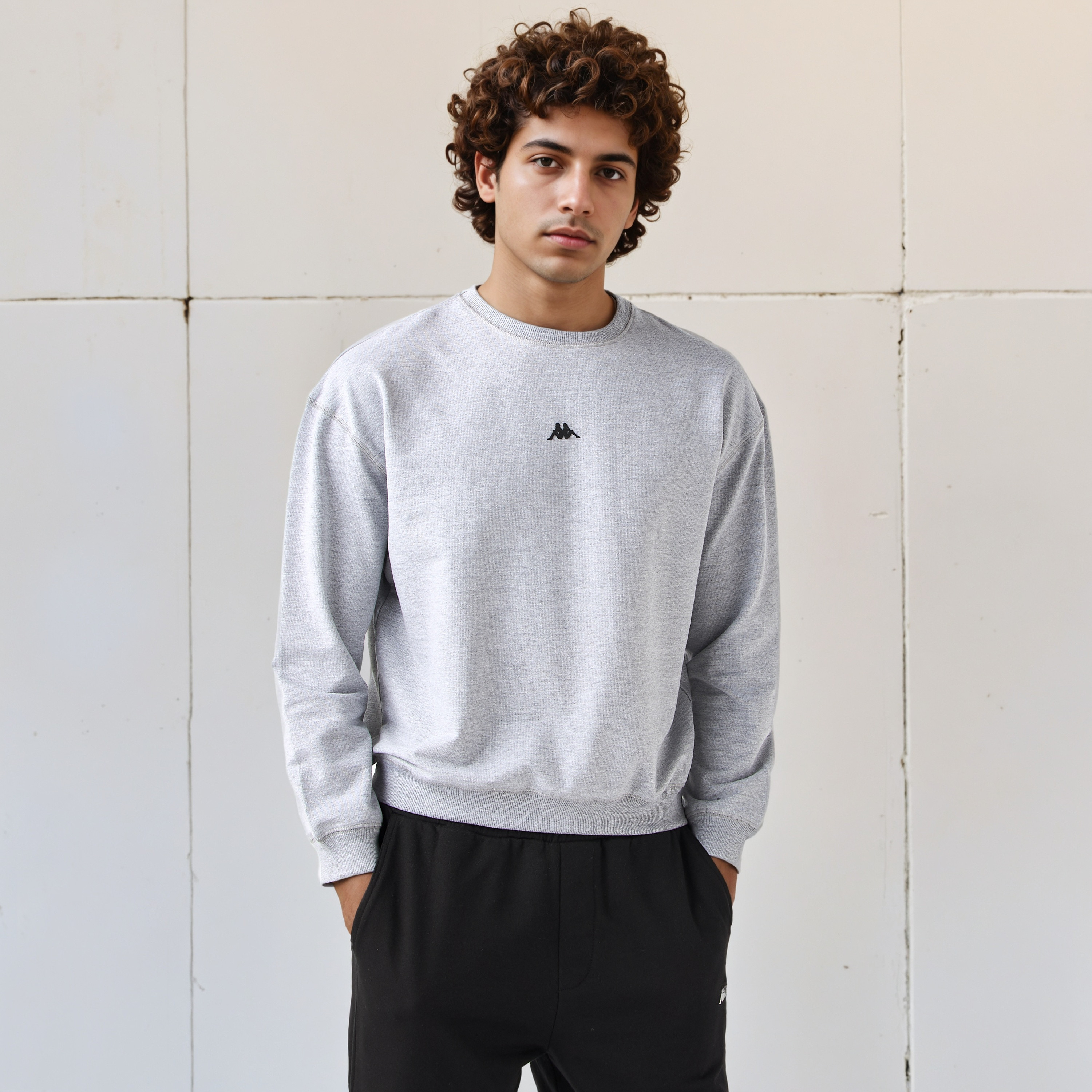 Kappa Logo Print Crew Neck Sweatshirt with Long Sleeves-men-winterwear-hoodiesandsweatshirts-image-6
