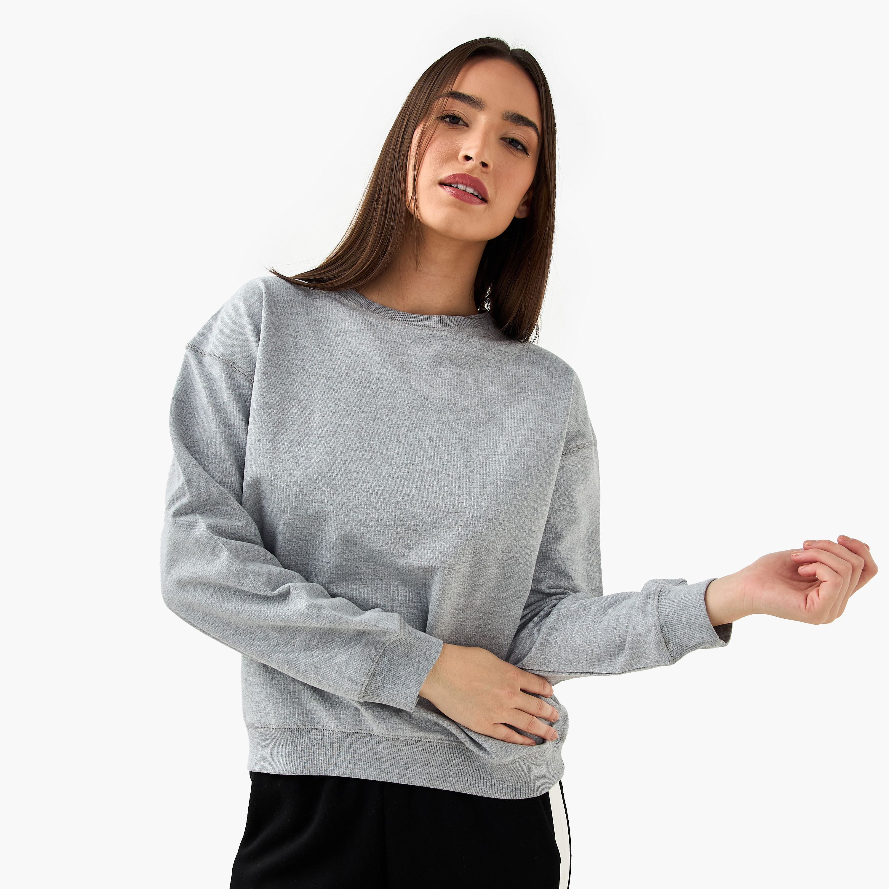 سويت شيرت بقصة عادية - طقم من قطعتين-women-winterwear-hoodiesandsweatshirts-sweatshirts-image-4