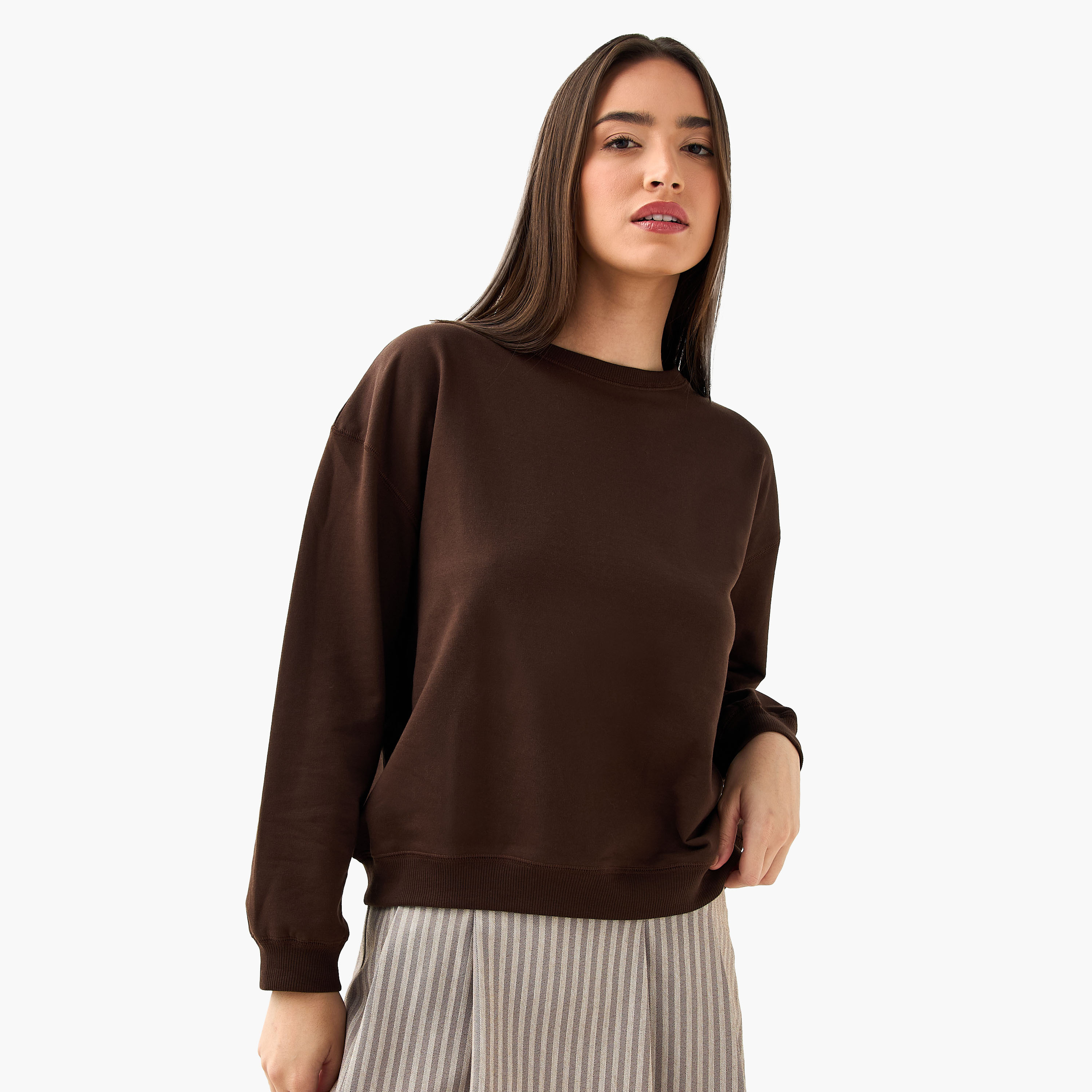 سويت شيرت بقصة عادية - طقم من قطعتين-women-winterwear-hoodiesandsweatshirts-sweatshirts-image-4