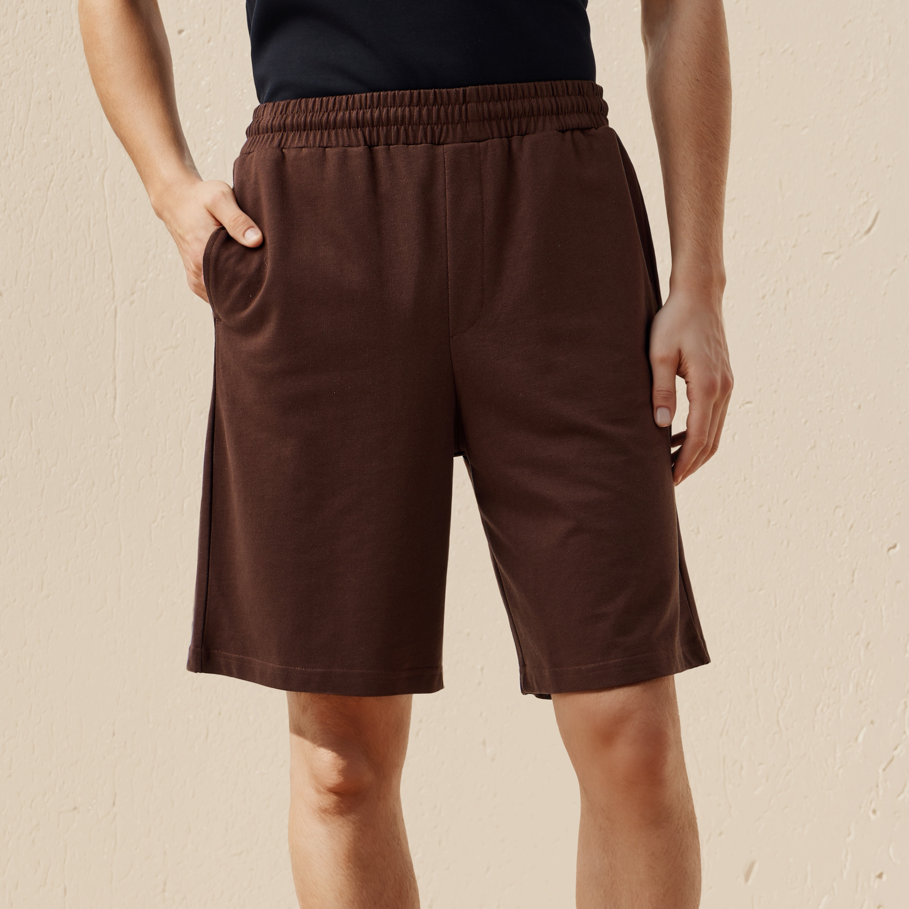 Men Relaxed Fit Shorts Cotton-men-clothing-bottoms-shorts-image-1