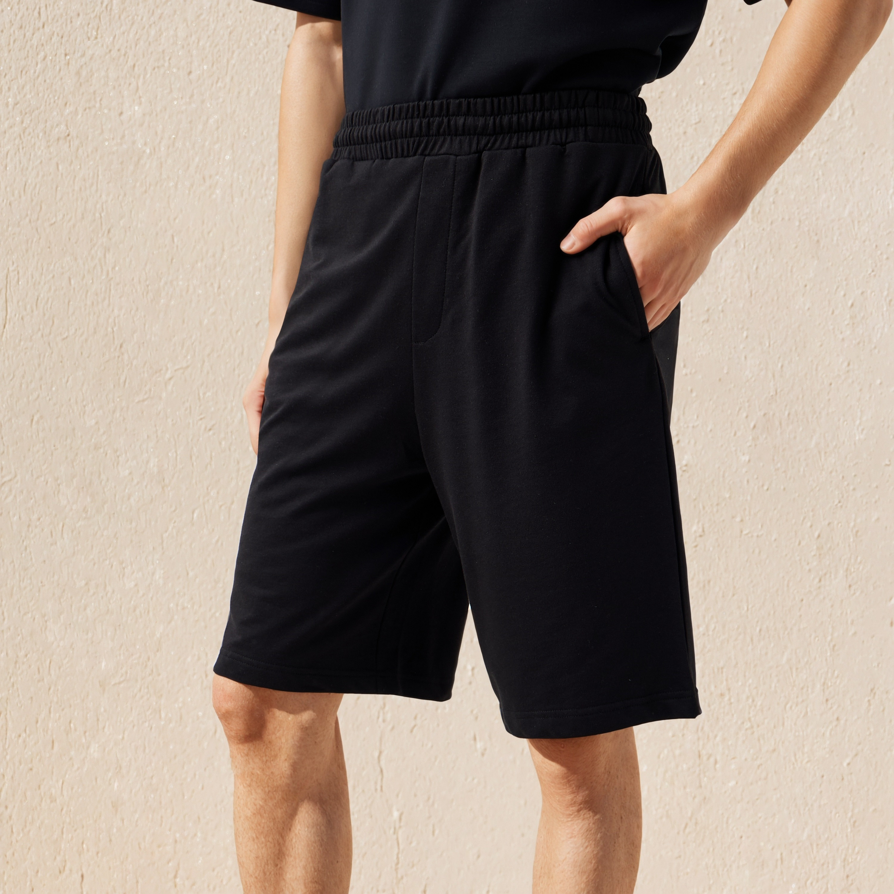 شورت رجالي قطن بقصة عادية-men-clothing-bottoms-shorts-image-1