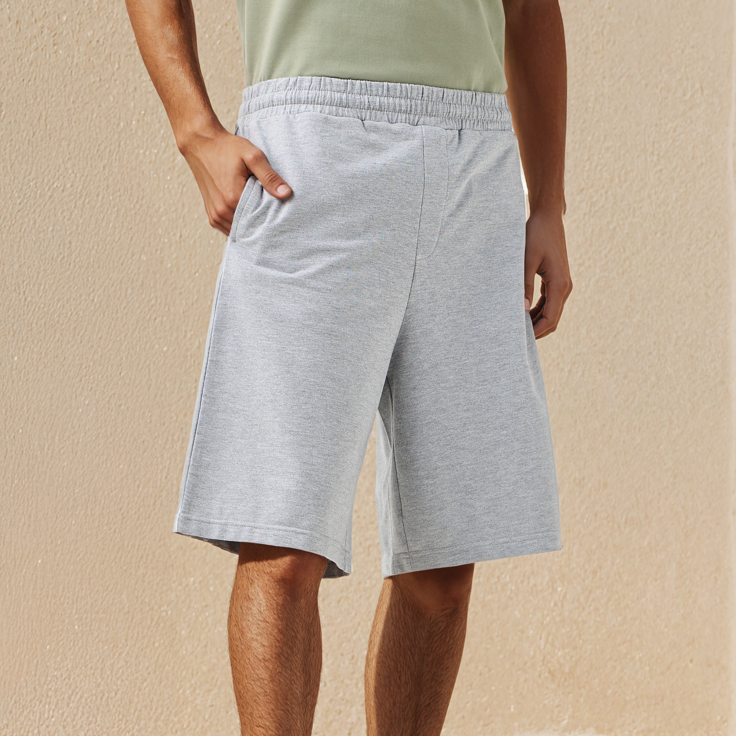 شورت رجالي قطن بقصة عادية-men-clothing-bottoms-shorts-image-1