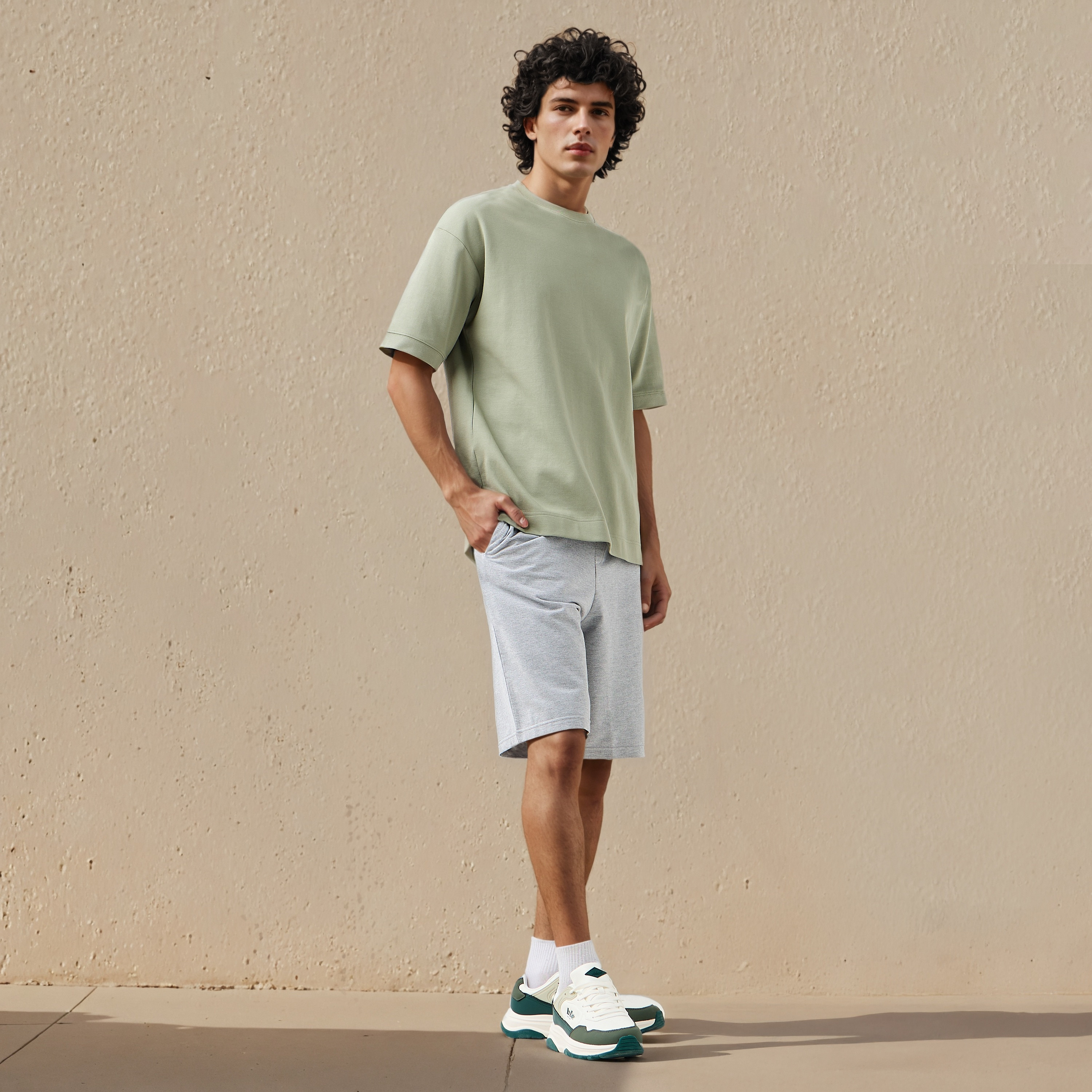 شورت رجالي قطن بقصة عادية-men-clothing-bottoms-shorts-image-2