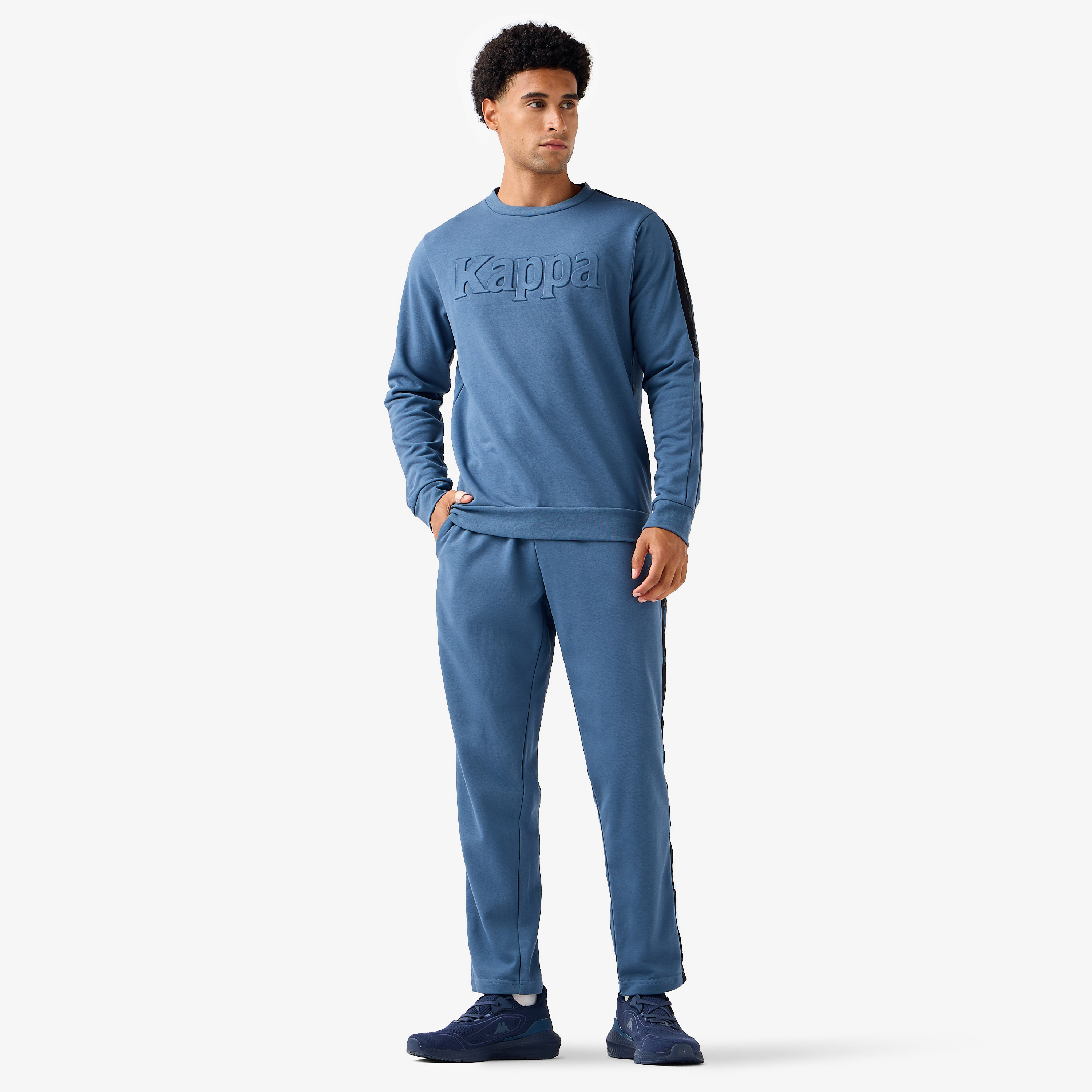 Kappa Men Relaxed Fit Flexi Waist Joggers with Side Logo Panel-men-clothing-sportswearandactivewear-bottoms-joggers-image-2