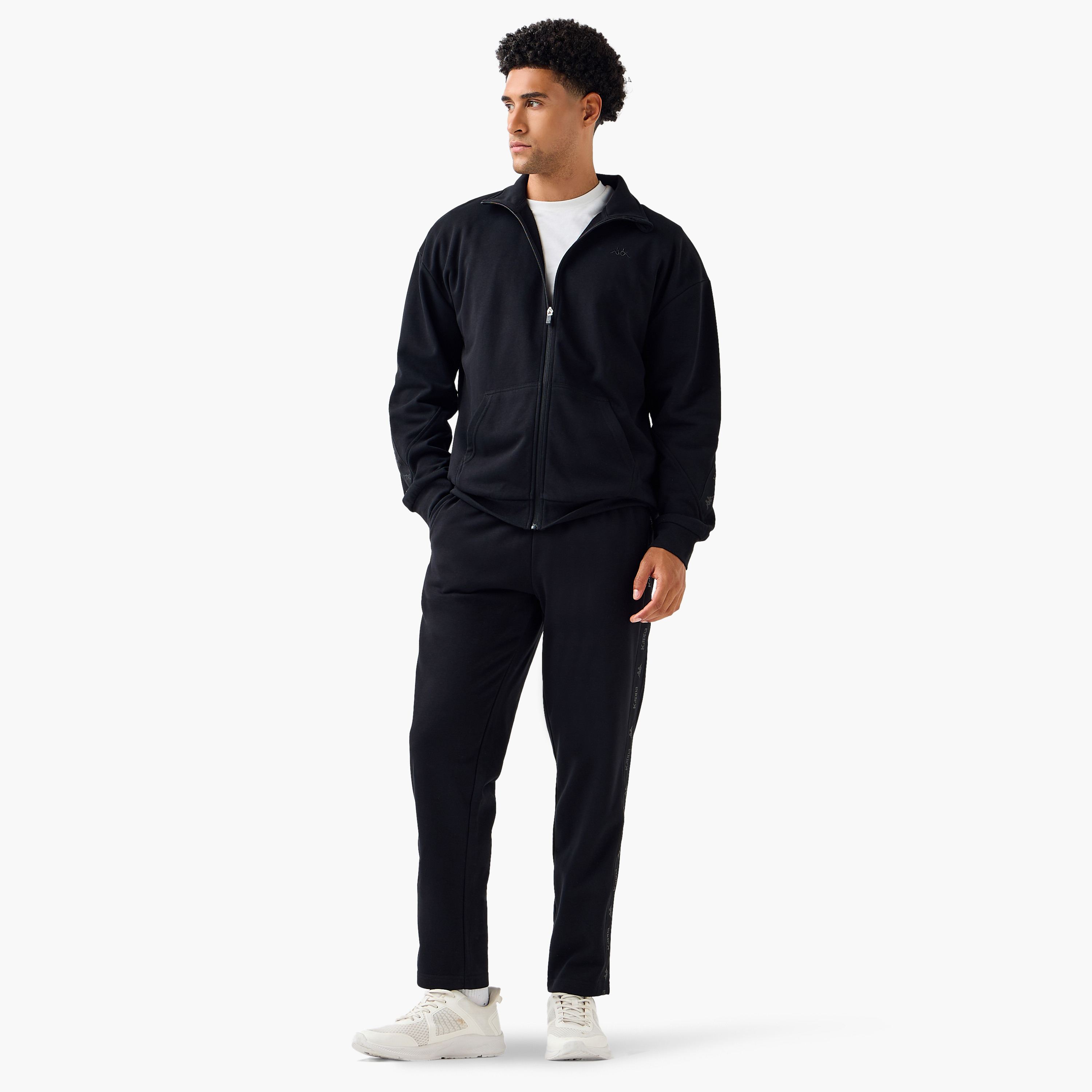 Kappa Men Relaxed Fit Flexi Waist Joggers with Side Logo Panel-men-clothing-sportswearandactivewear-bottoms-joggers-image-2