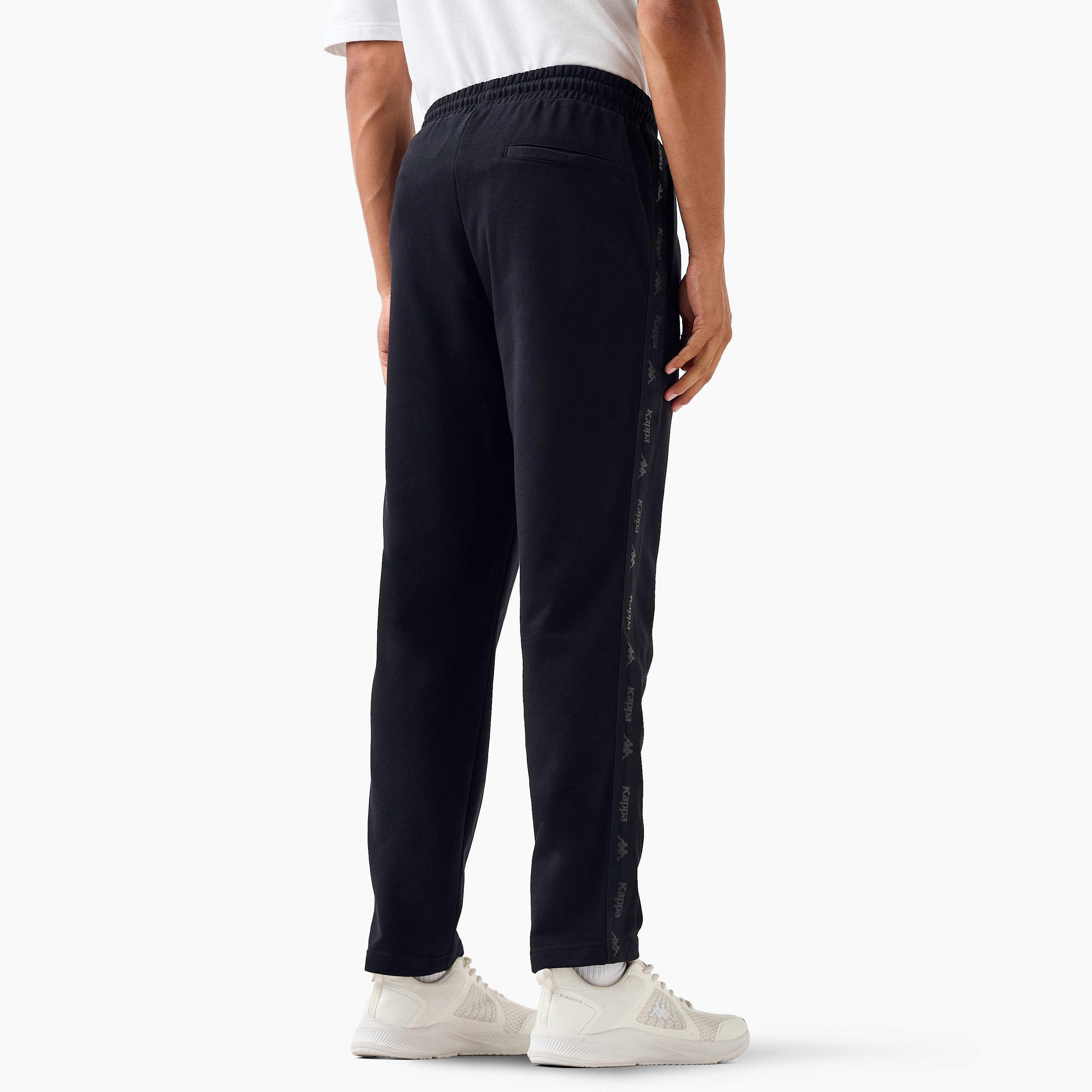 Kappa Men Relaxed Fit Flexi Waist Joggers with Side Logo Panel-men-clothing-sportswearandactivewear-bottoms-joggers-image-3