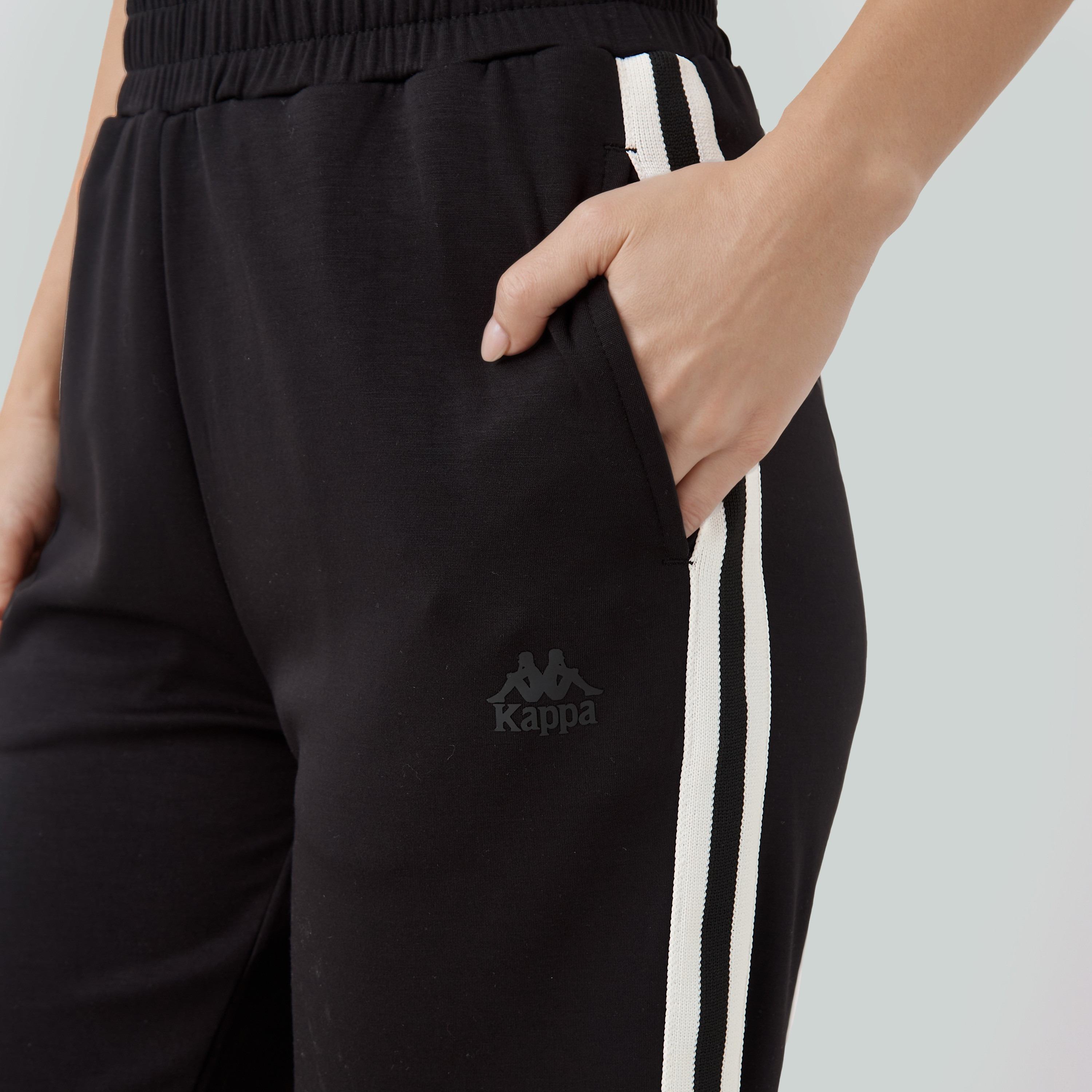 Kappa Women Contrast Tape Soft Touch Track Pants with Pockets-women-clothing-bottoms-joggers-image-4