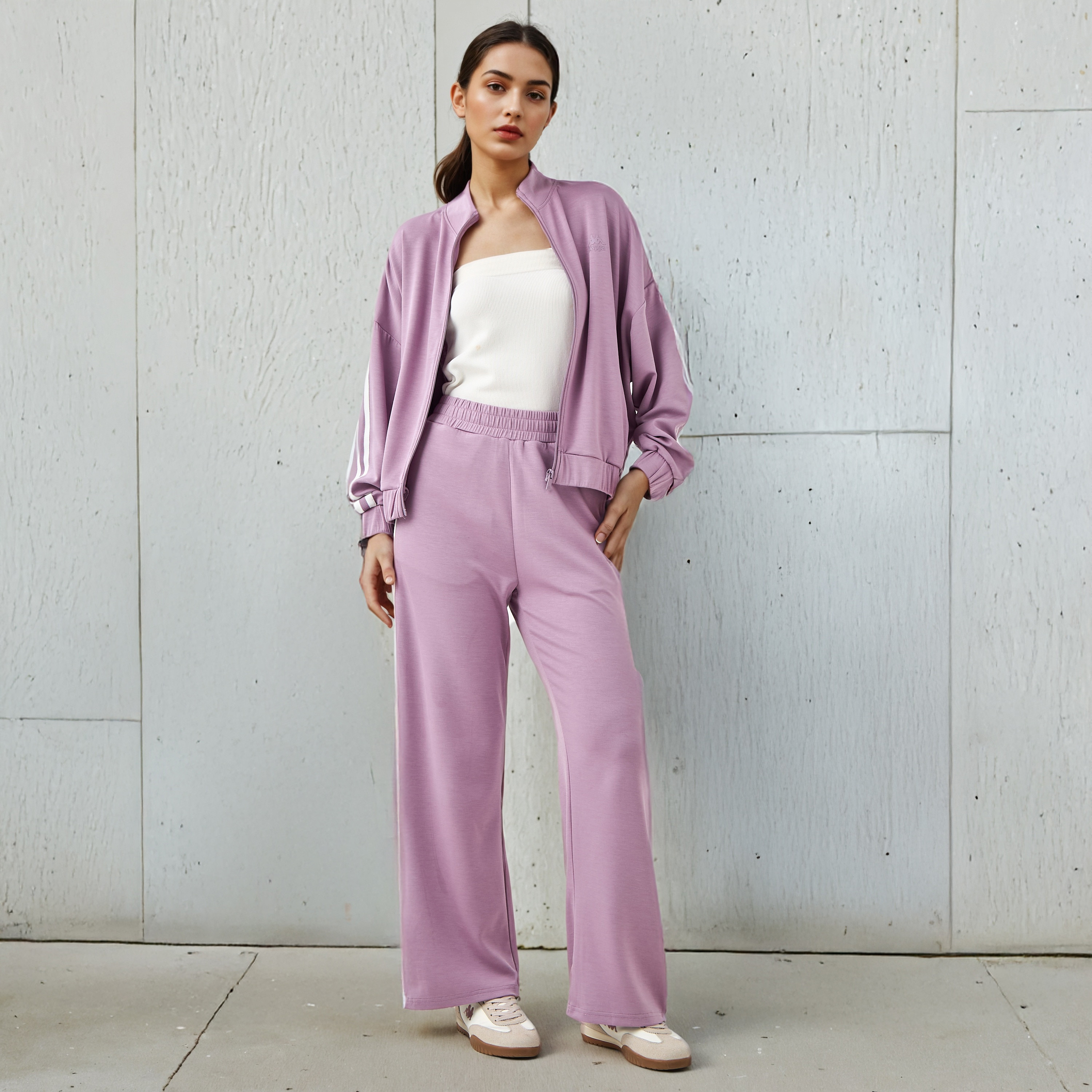 Kappa Women Contrast Tape Soft Touch Track Pants with Pockets-women-clothing-bottoms-joggers-image-2