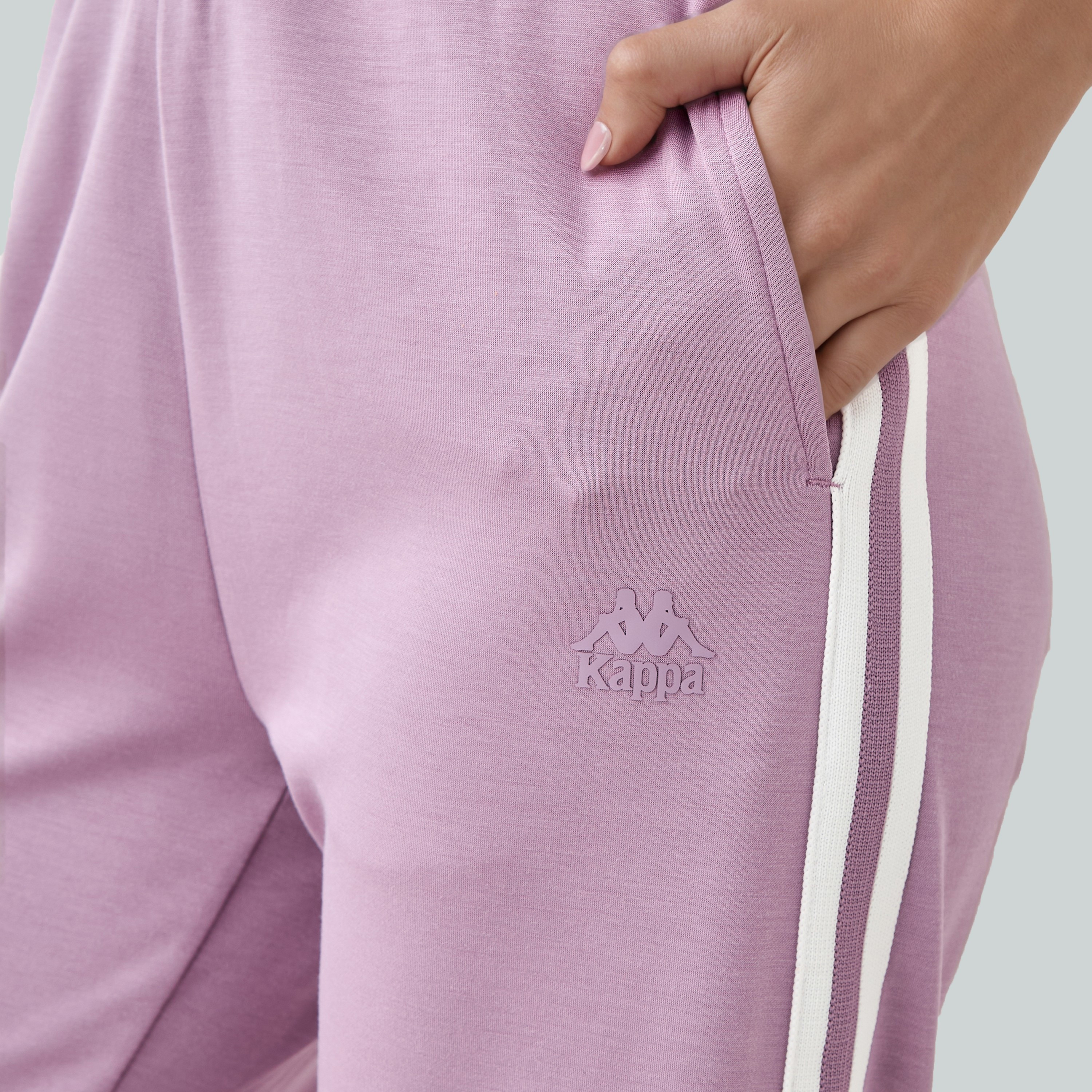 Kappa Women Contrast Tape Soft Touch Track Pants with Pockets-women-clothing-bottoms-joggers-image-4