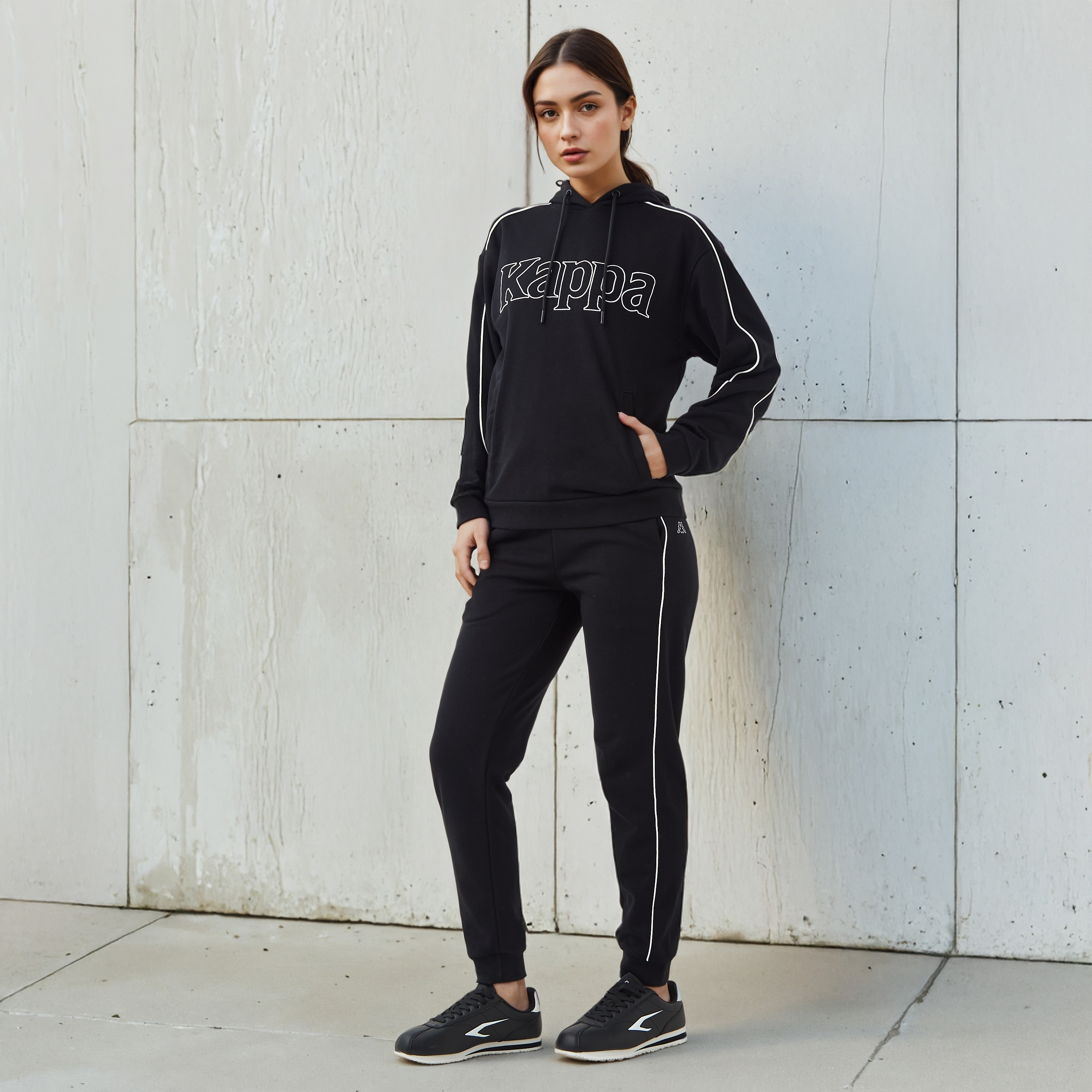 Kappa Regular Fit Hooded Sweatshirt with Logo Embroidery-women-clothing-hoodiesandsweatshirts-sweatshirts-image-2