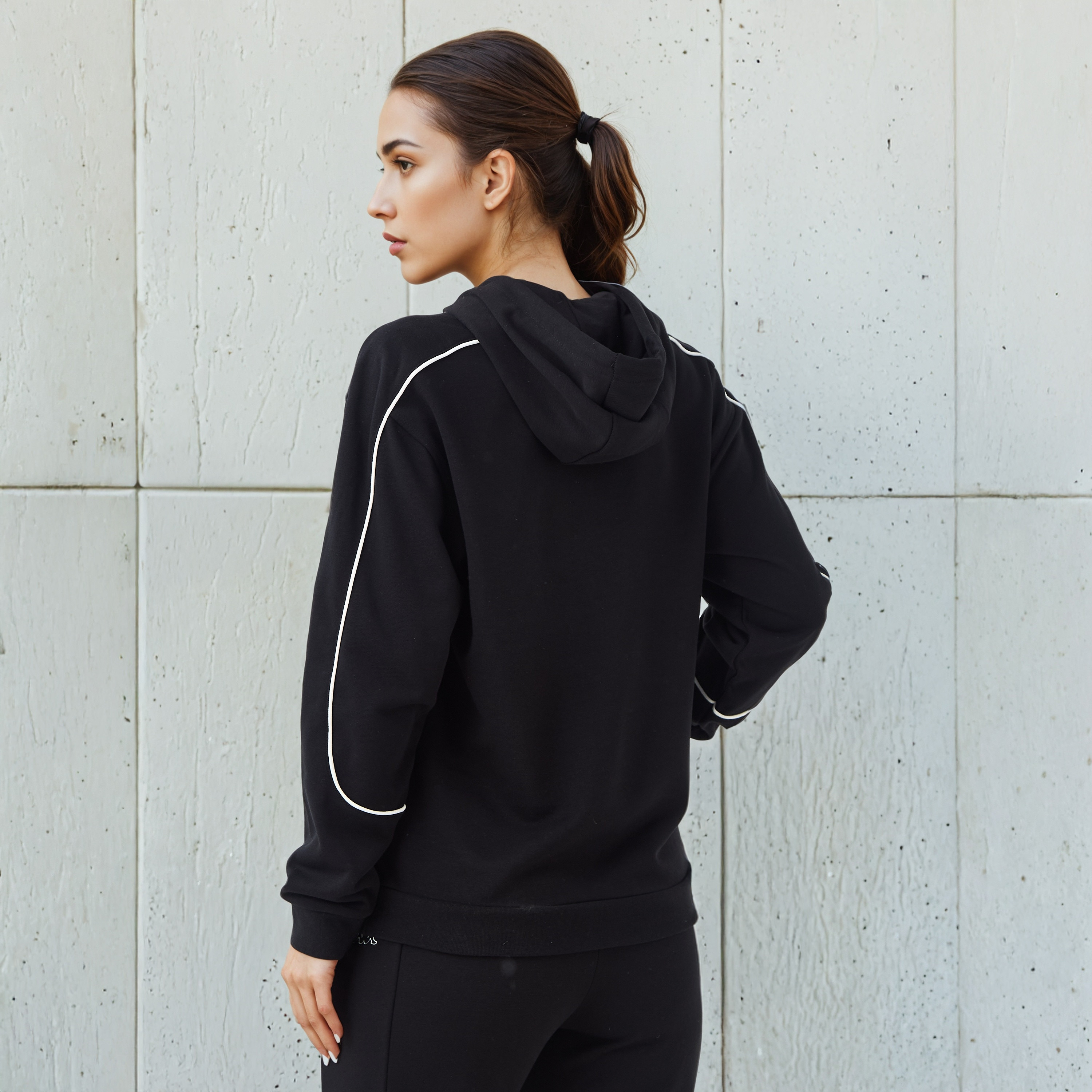 Kappa Regular Fit Hooded Sweatshirt with Logo Embroidery-women-clothing-hoodiesandsweatshirts-sweatshirts-image-3