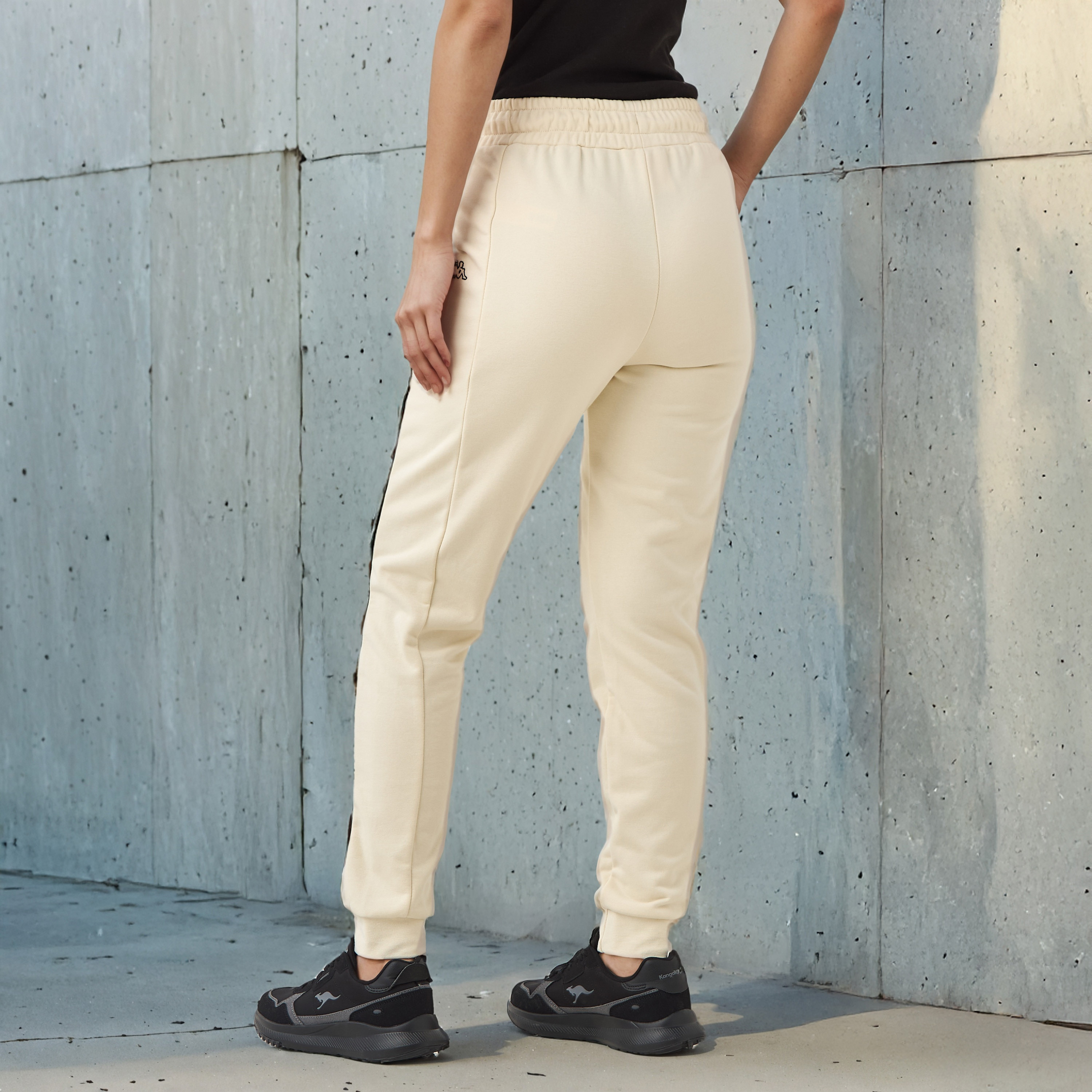 Kappa Women Relaxed Fit Flexi Waist Joggers with Pockets-women-clothing-bottoms-joggers-image-3