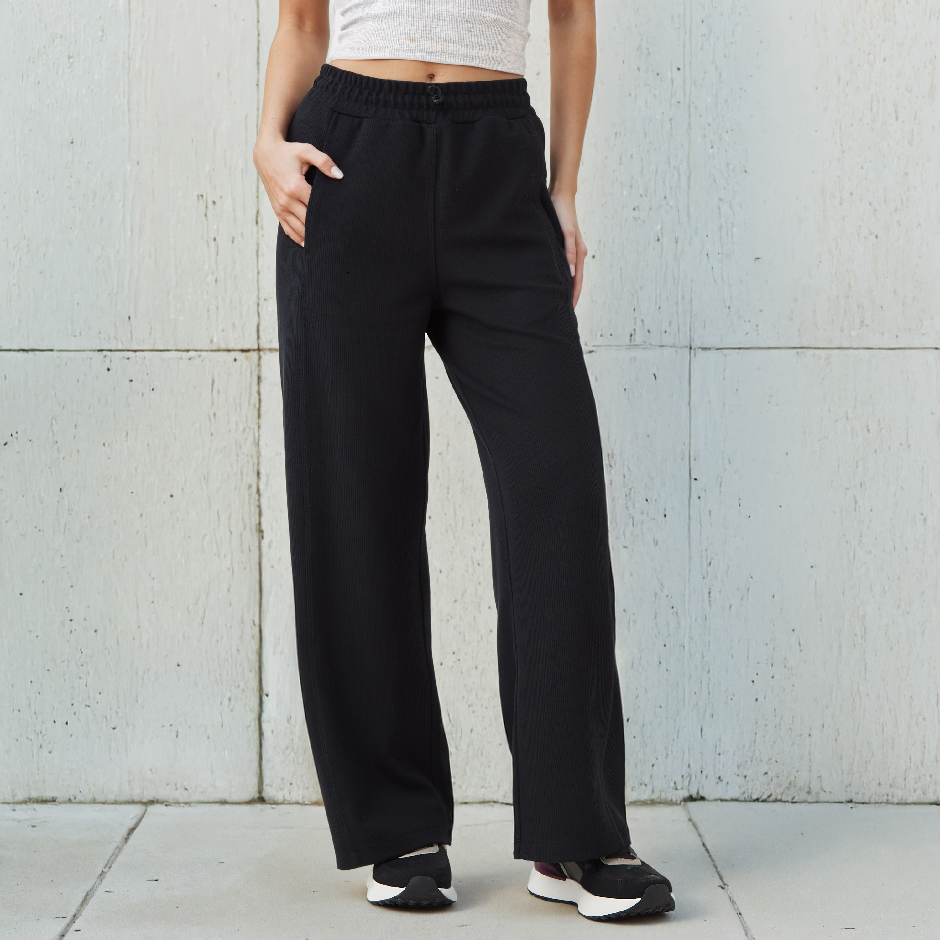 Kappa Women Relaxed Fit Flexi Waist Track Pants with Pockets-women-clothing-bottoms-joggers-image-1