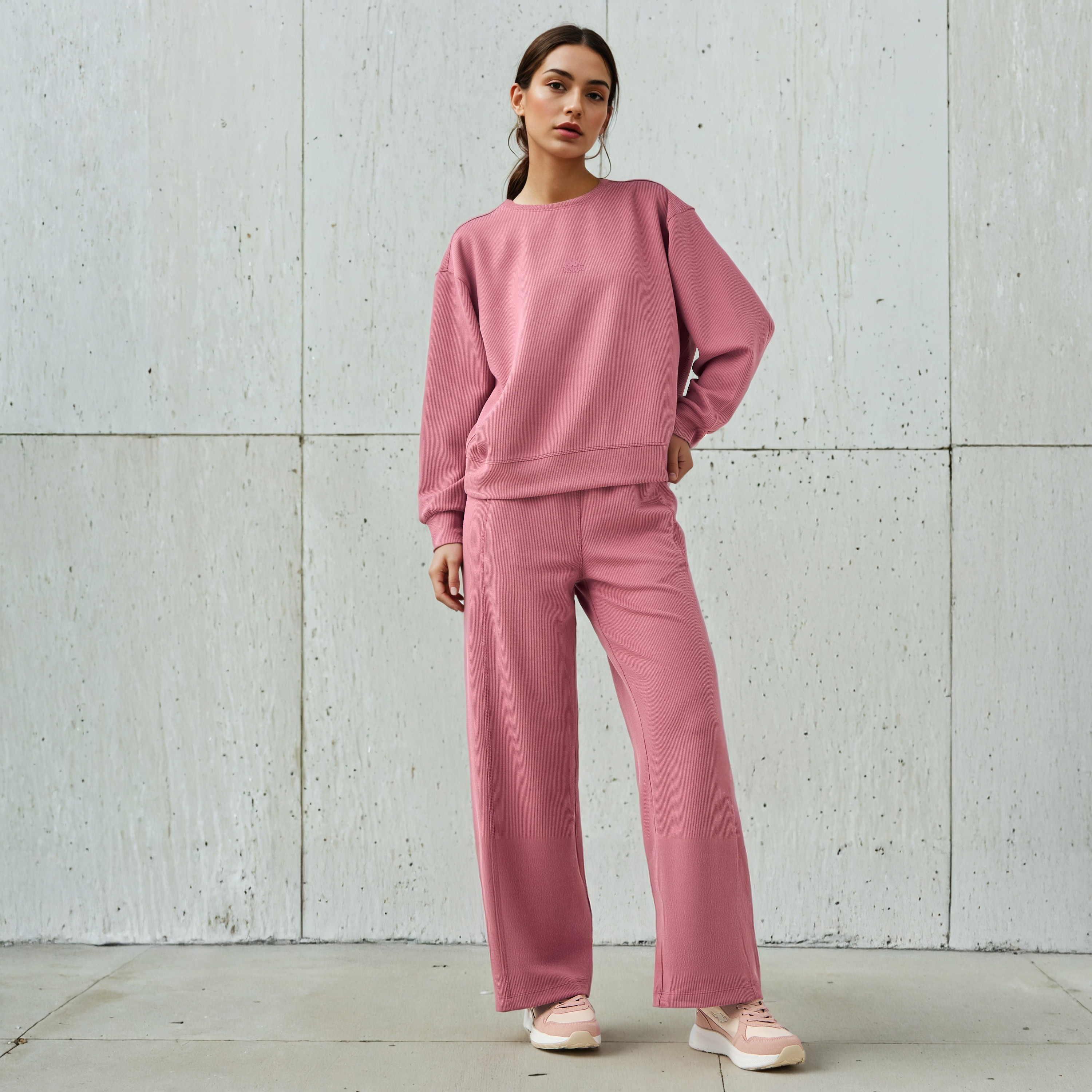سويت شيرت مضلع بقصة عادية للنساء من كابا-women-winterwear-hoodiesandsweatshirts-sweatshirts-image-4