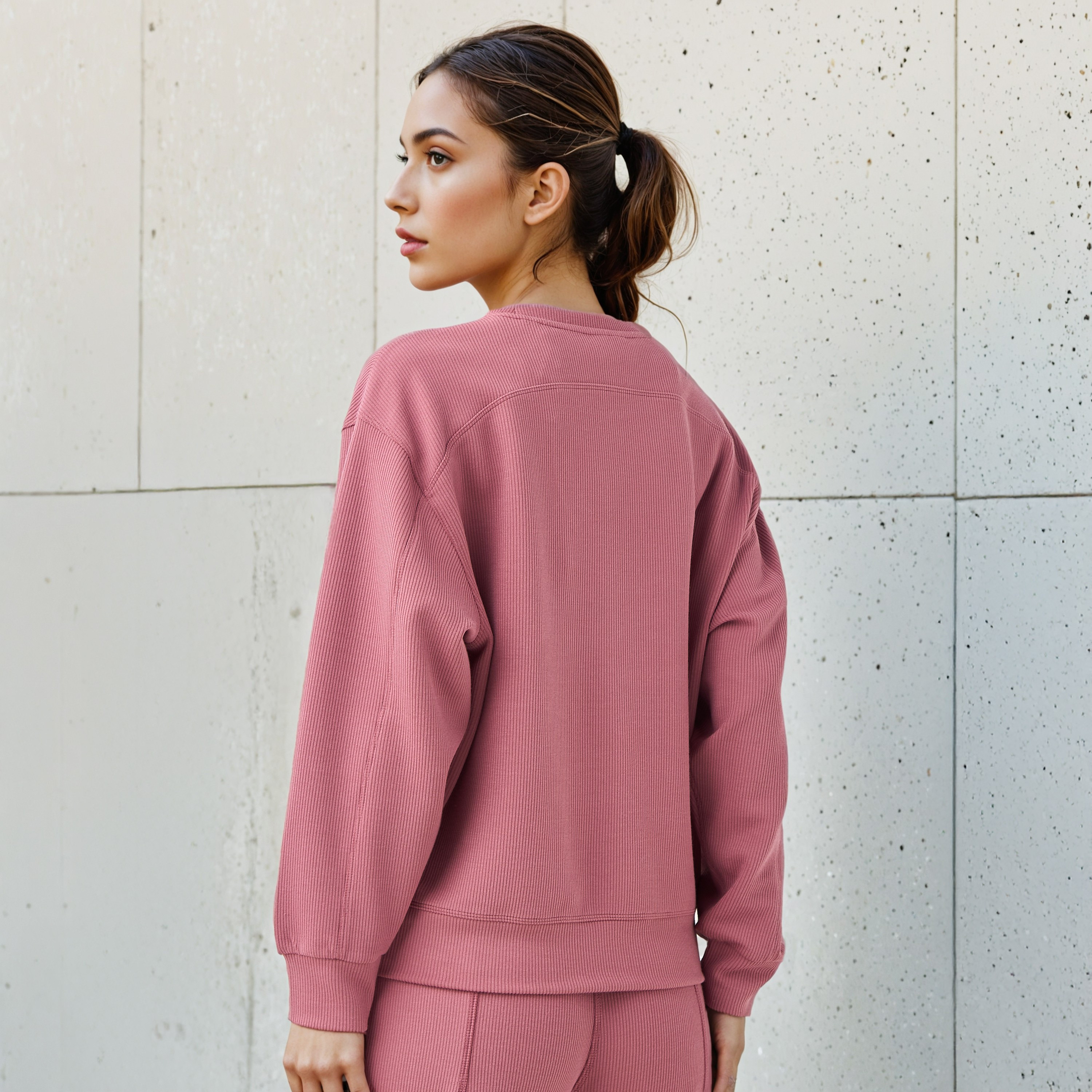 سويت شيرت مضلع بقصة عادية للنساء من كابا-women-winterwear-hoodiesandsweatshirts-sweatshirts-image-3