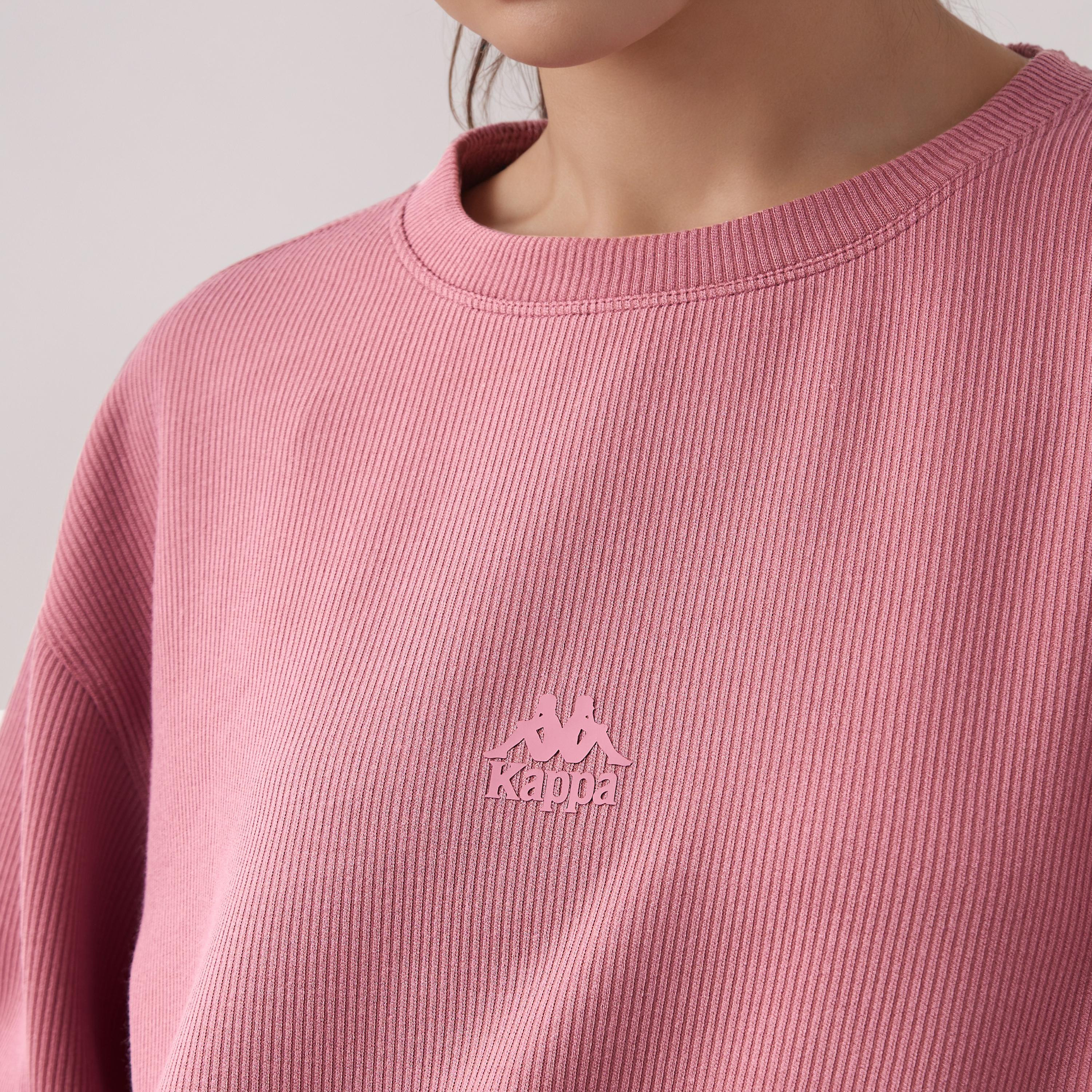 سويت شيرت مضلع بقصة عادية للنساء من كابا-women-winterwear-hoodiesandsweatshirts-sweatshirts-image-1