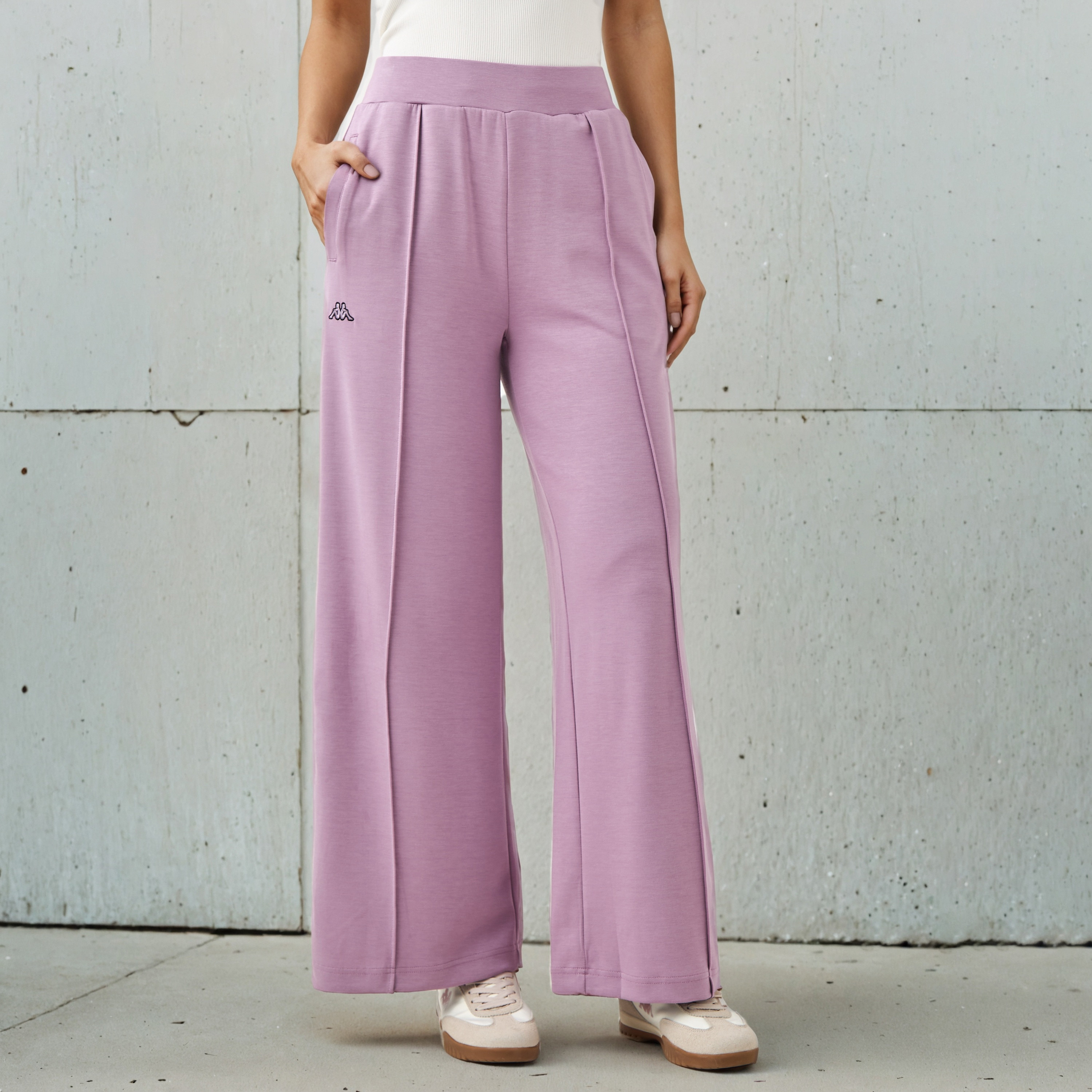 Kappa Women Relaxed Fit Soft Touch Track Pants with Pockets-women-clothing-bottoms-trousers-image-1