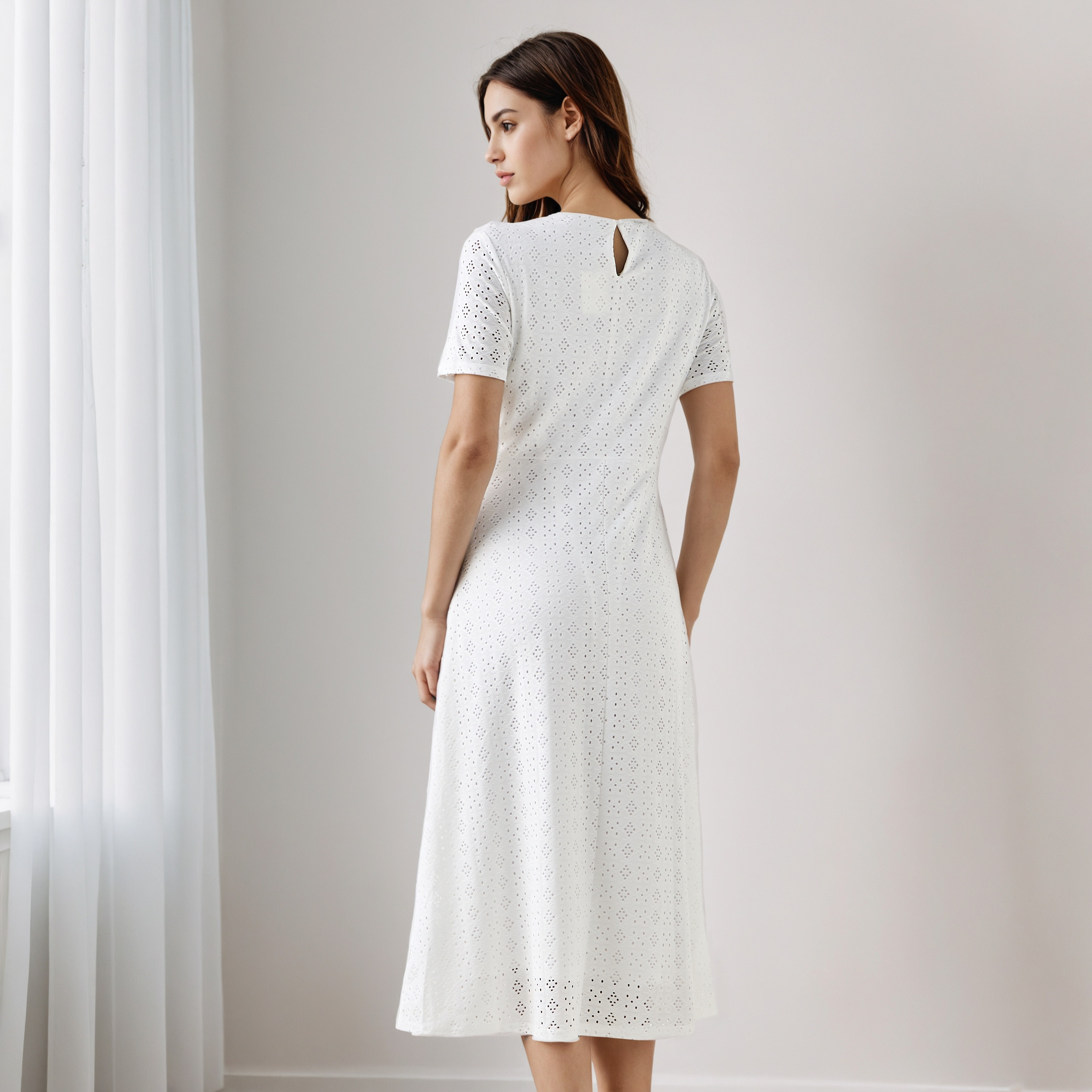Schiffli A-line Midi Dress with Keyhole Back Closure-PROMO_SP_OM__6_RGCC_BUY2FOR21_040325-image-3
