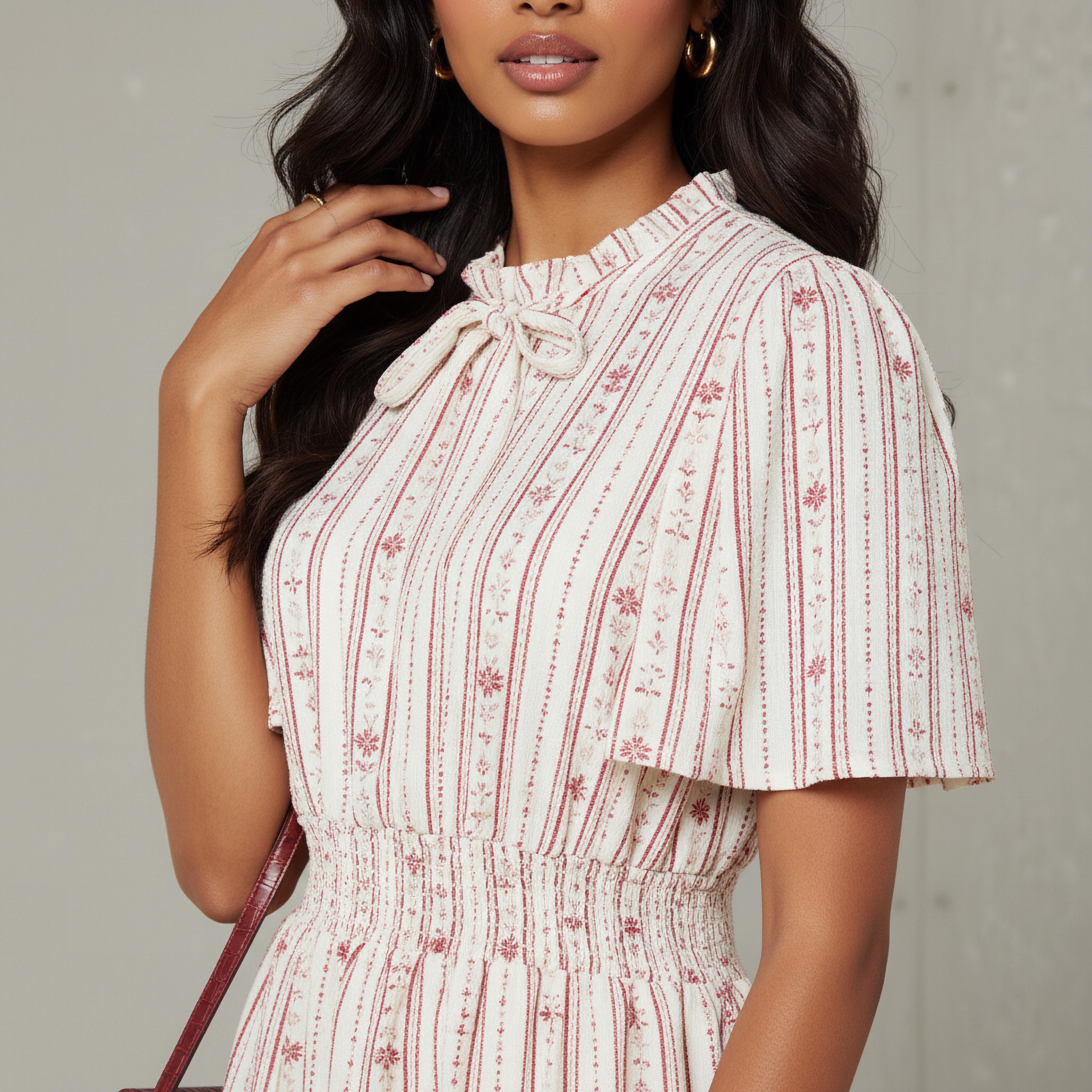 فستان ميدي فيسكوز طبقات بأكمام واسعة-women-clothing-dresses-image-9