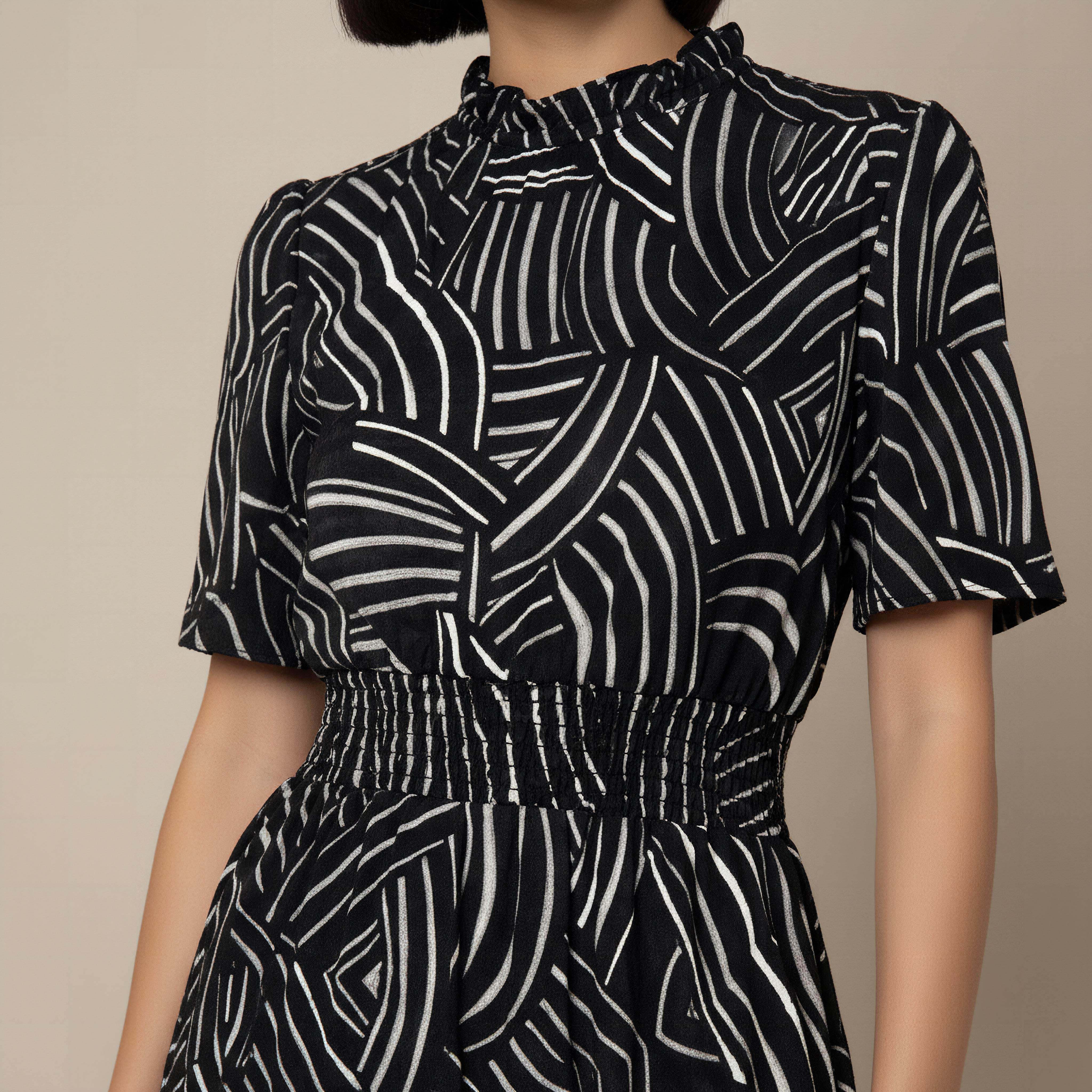 Tiered Midi Viscose Dress with Flutter Sleeves-women-clothing-dresses-image-4