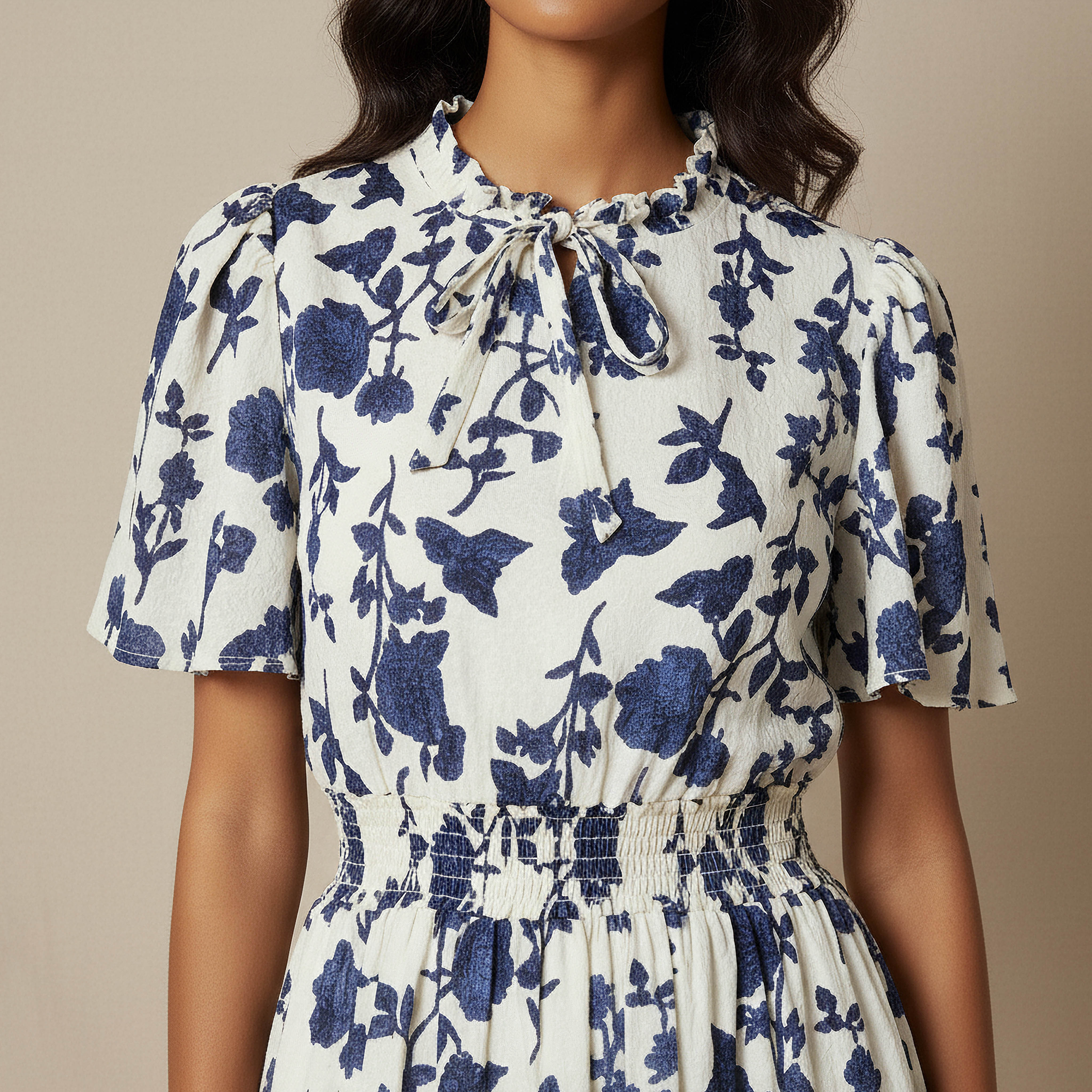 Tiered Midi Denim Dress with Flutter Sleeves-women-clothing-dresses-image-14