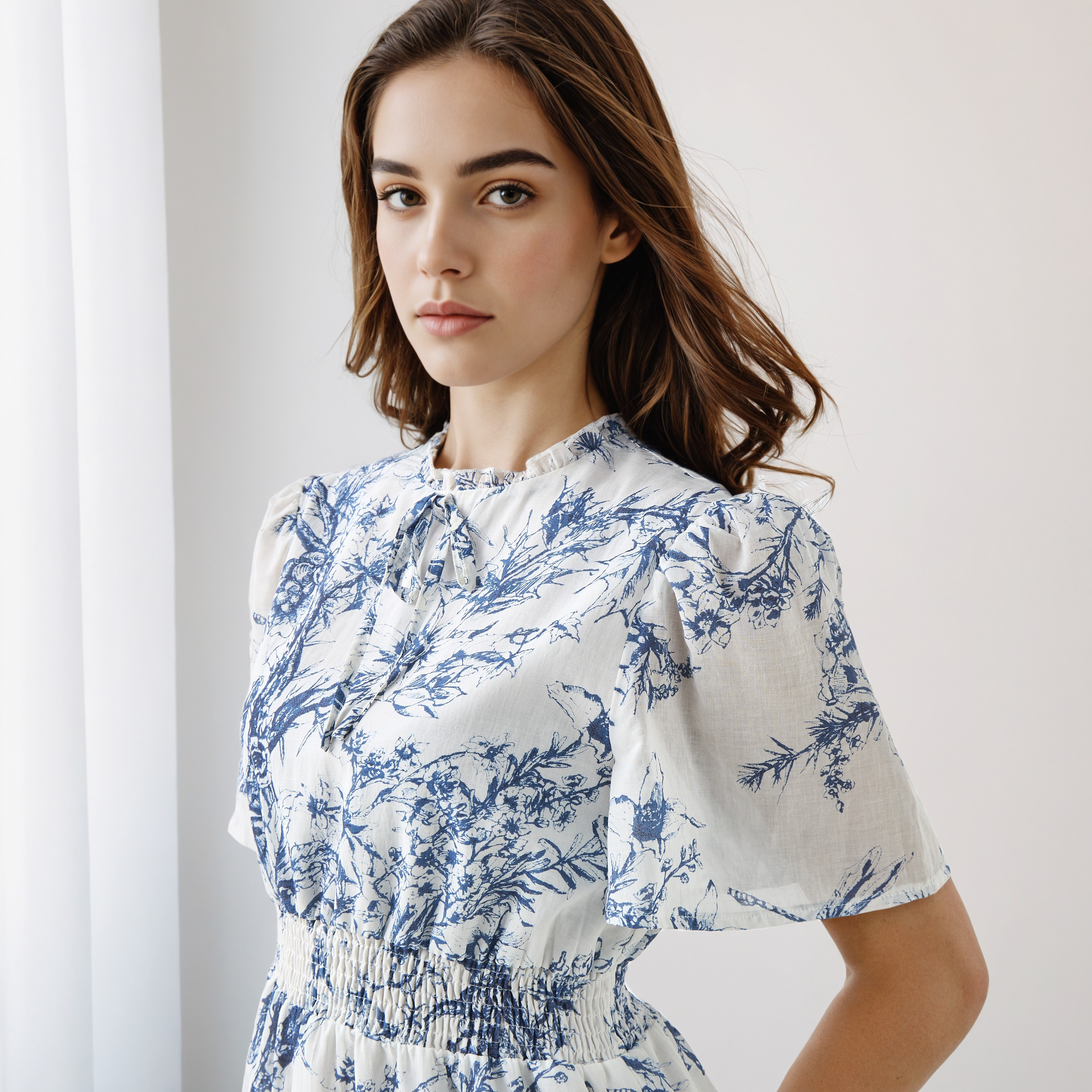 Tiered Midi Denim Dress with Flutter Sleeves-women-clothing-dresses-image-19