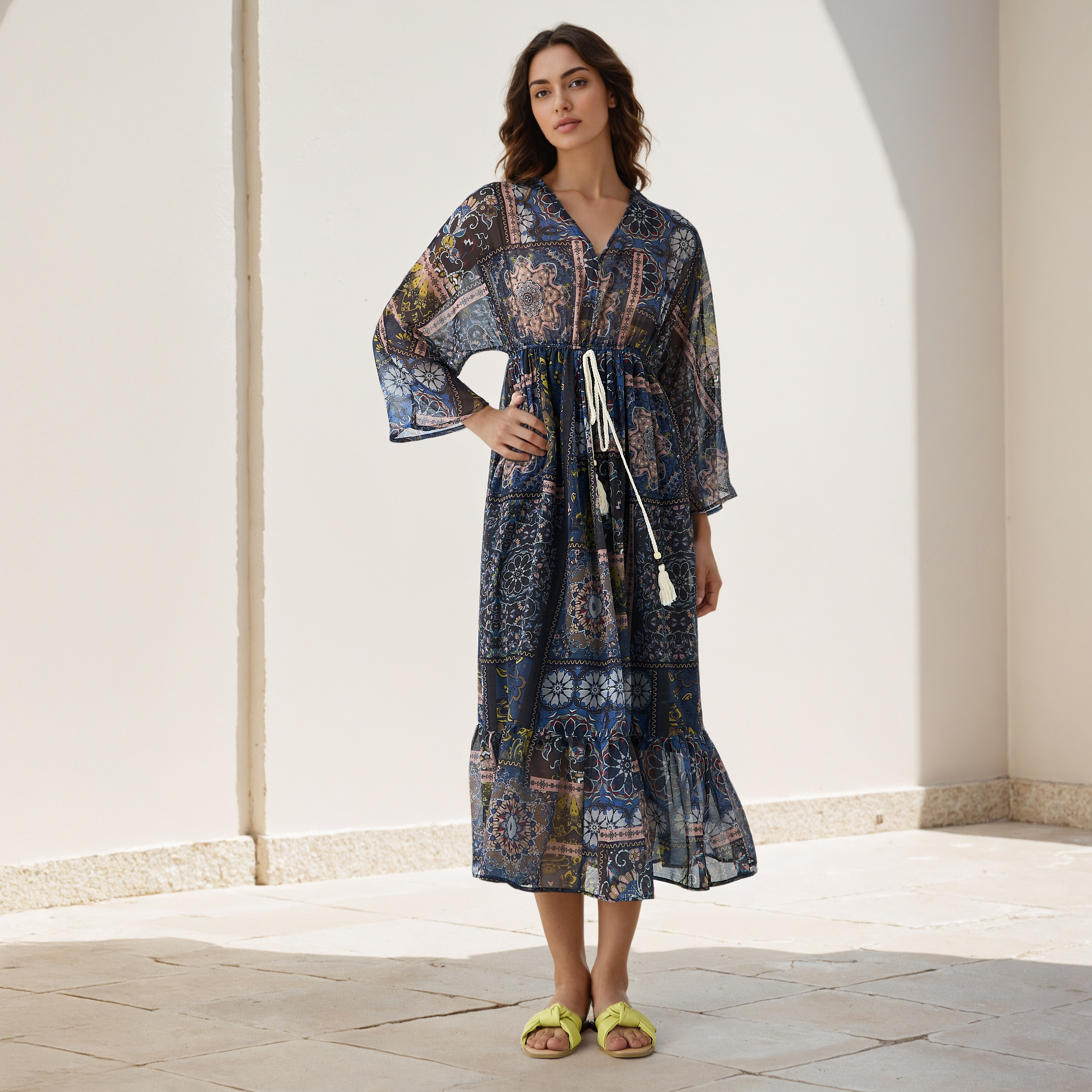 Floral Print Kaftan Women Dress Viscose-PROMO_SP_QA__6_RGCC_BUY2FOR199_040325-image-1