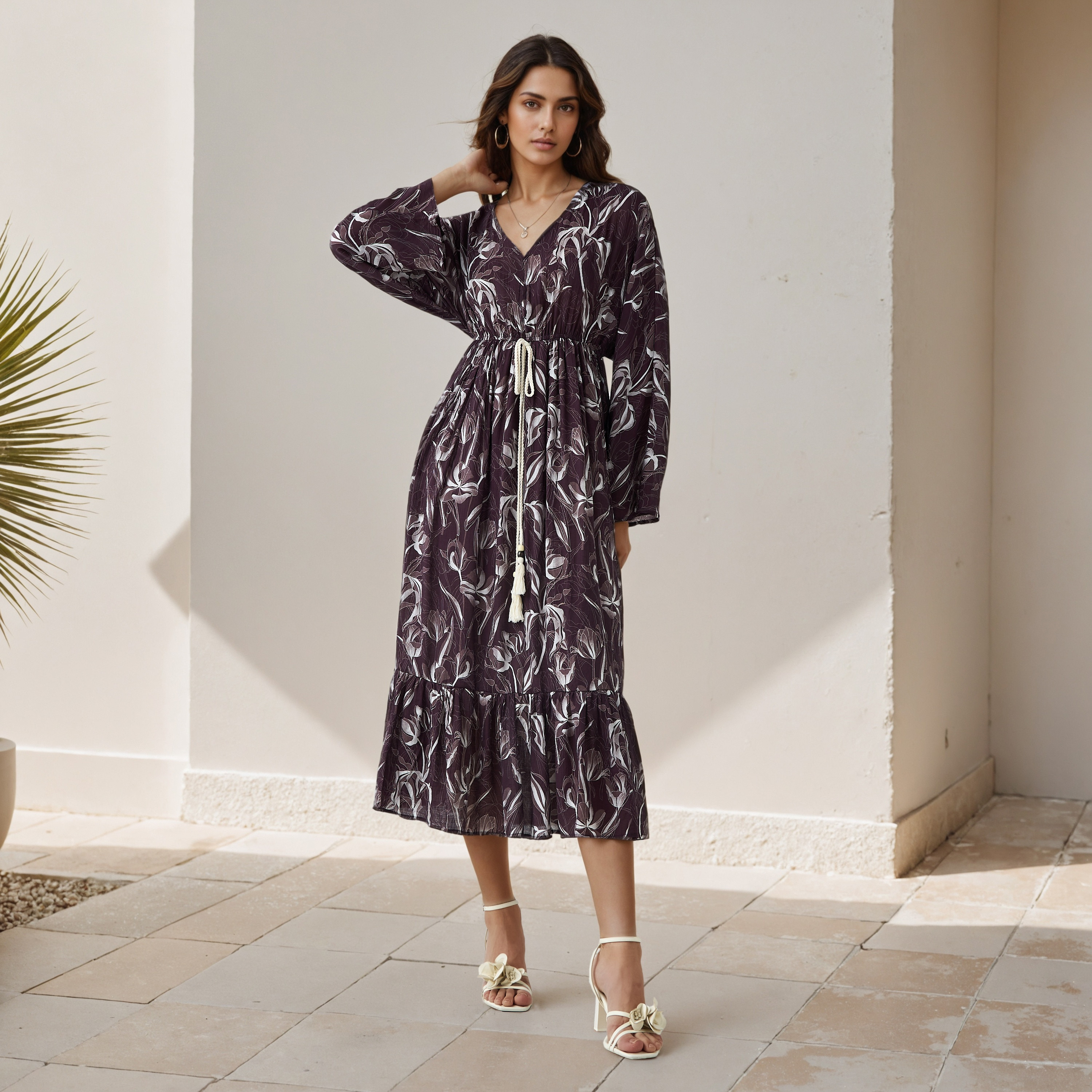 Floral Print Kaftan Women Dress Viscose-PROMO_SP_QA__6_RGCC_BUY2FOR199_040325-image-1