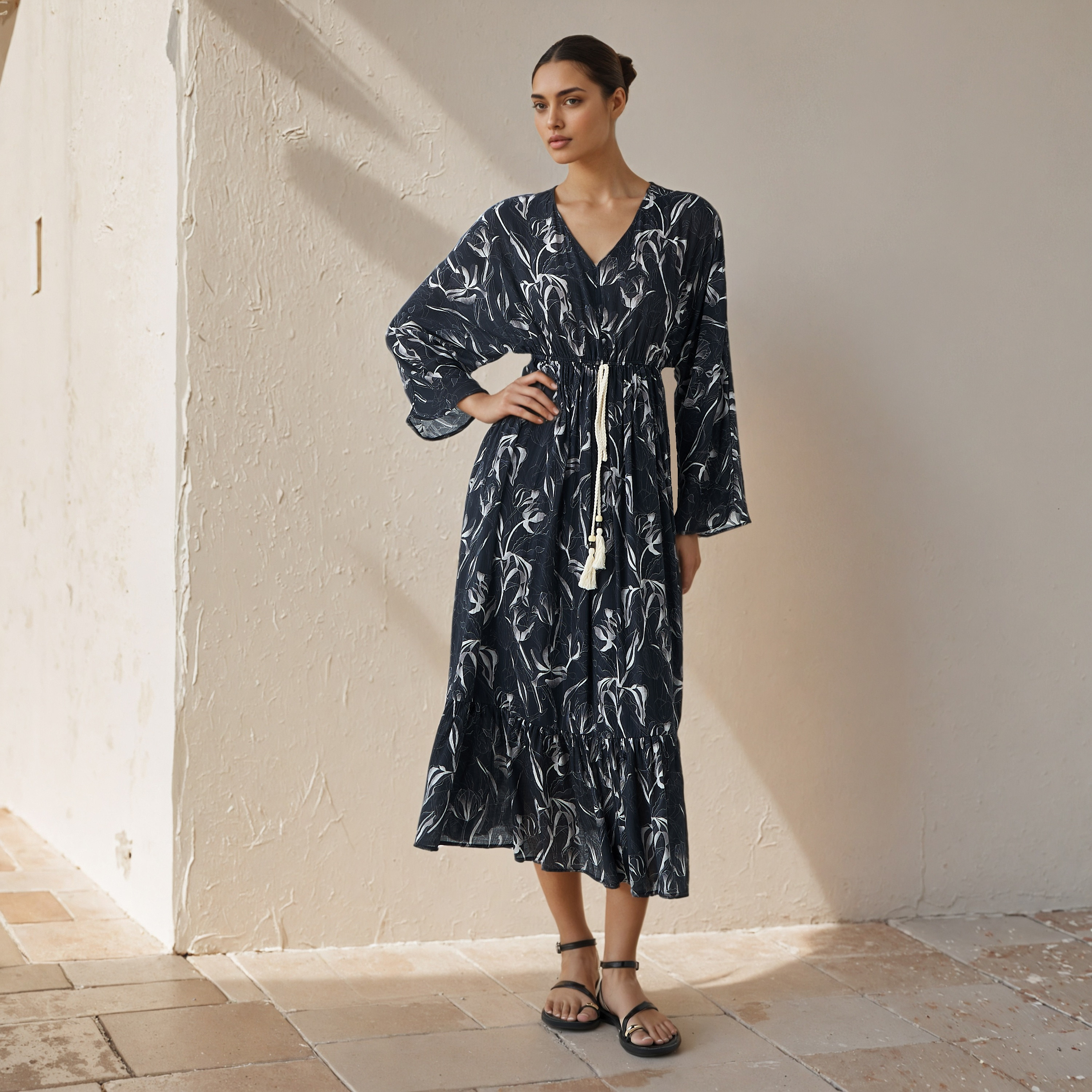 Floral Print Kaftan Women Dress Viscose-PROMO_SP_QA__6_RGCC_BUY2FOR199_040325-image-1