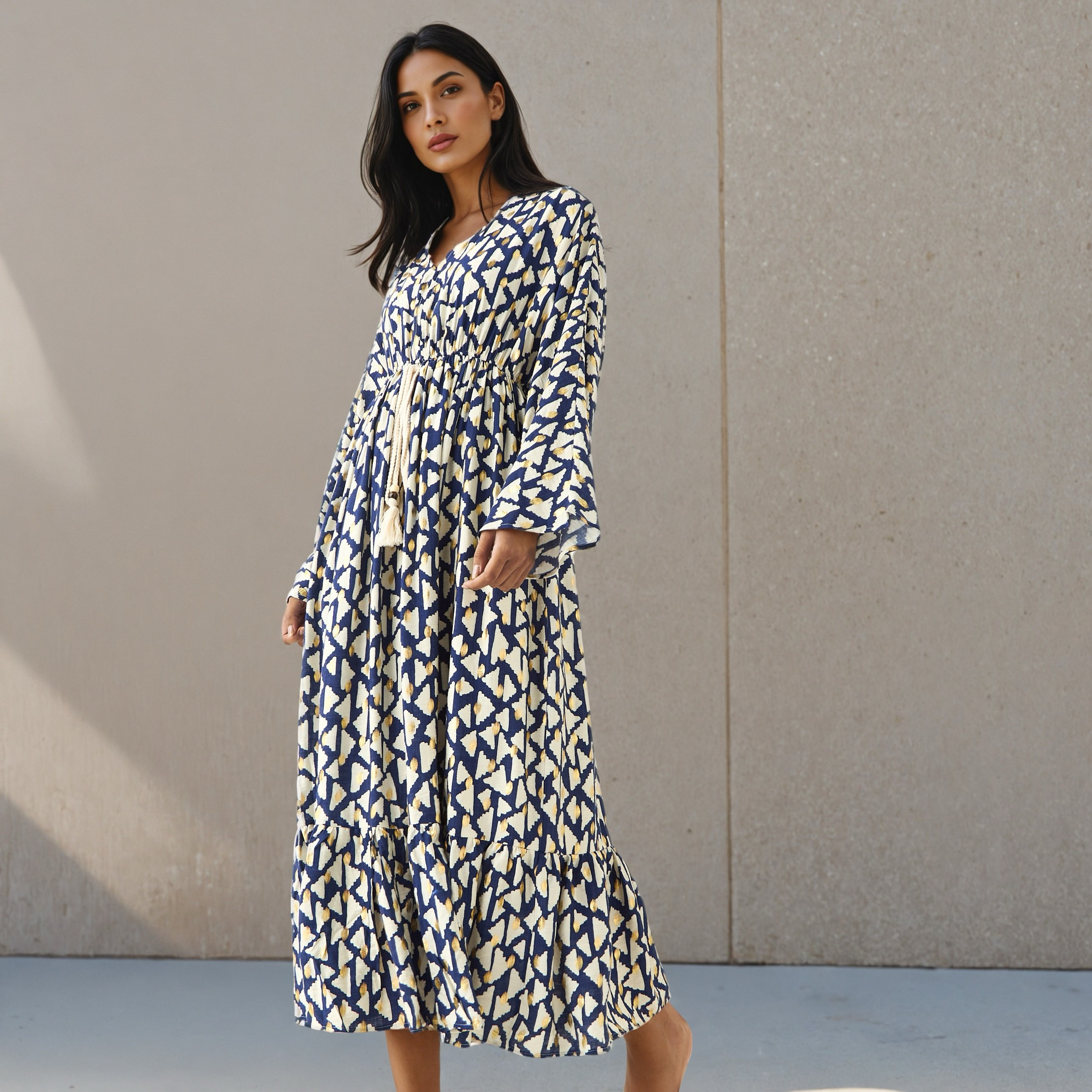 Printed Kaftan Women Dress Viscose-women-clothing-dresses-image-2