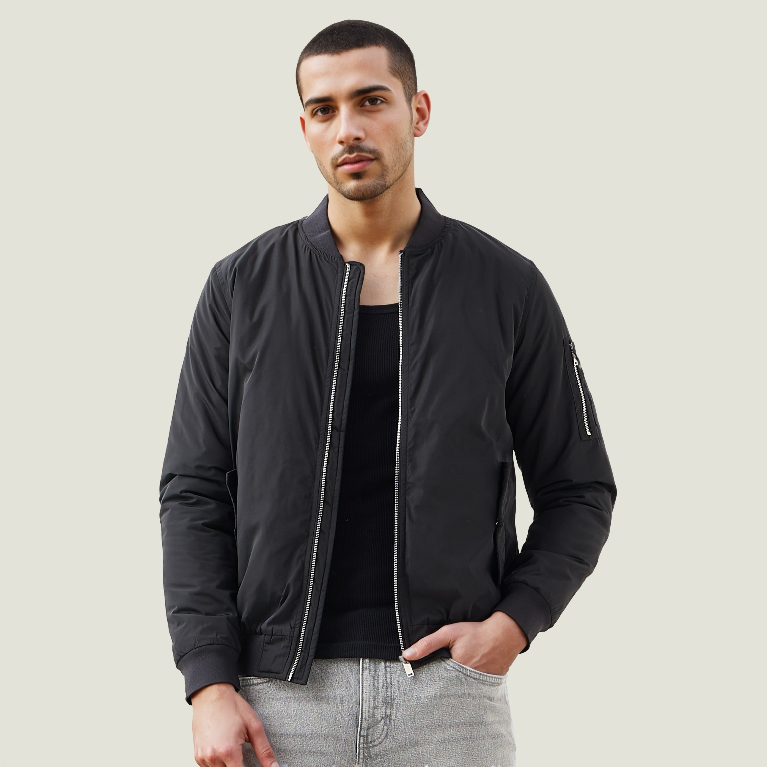 جاكيت بايكر خفيف الوزن بجيوب بسحاب-men-clothing-jacketsandblazers-jackets-image-12