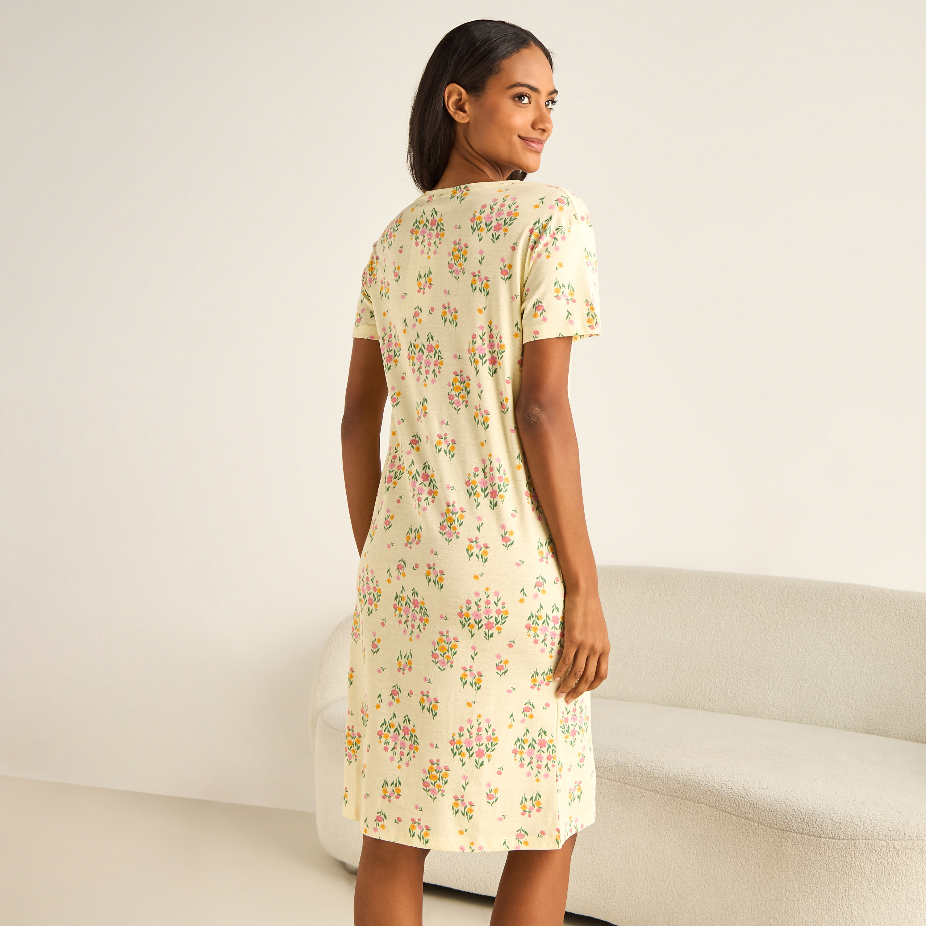 Nighty Knee Length with Round Neck-women-clothing-nightwear-nighties-image-3