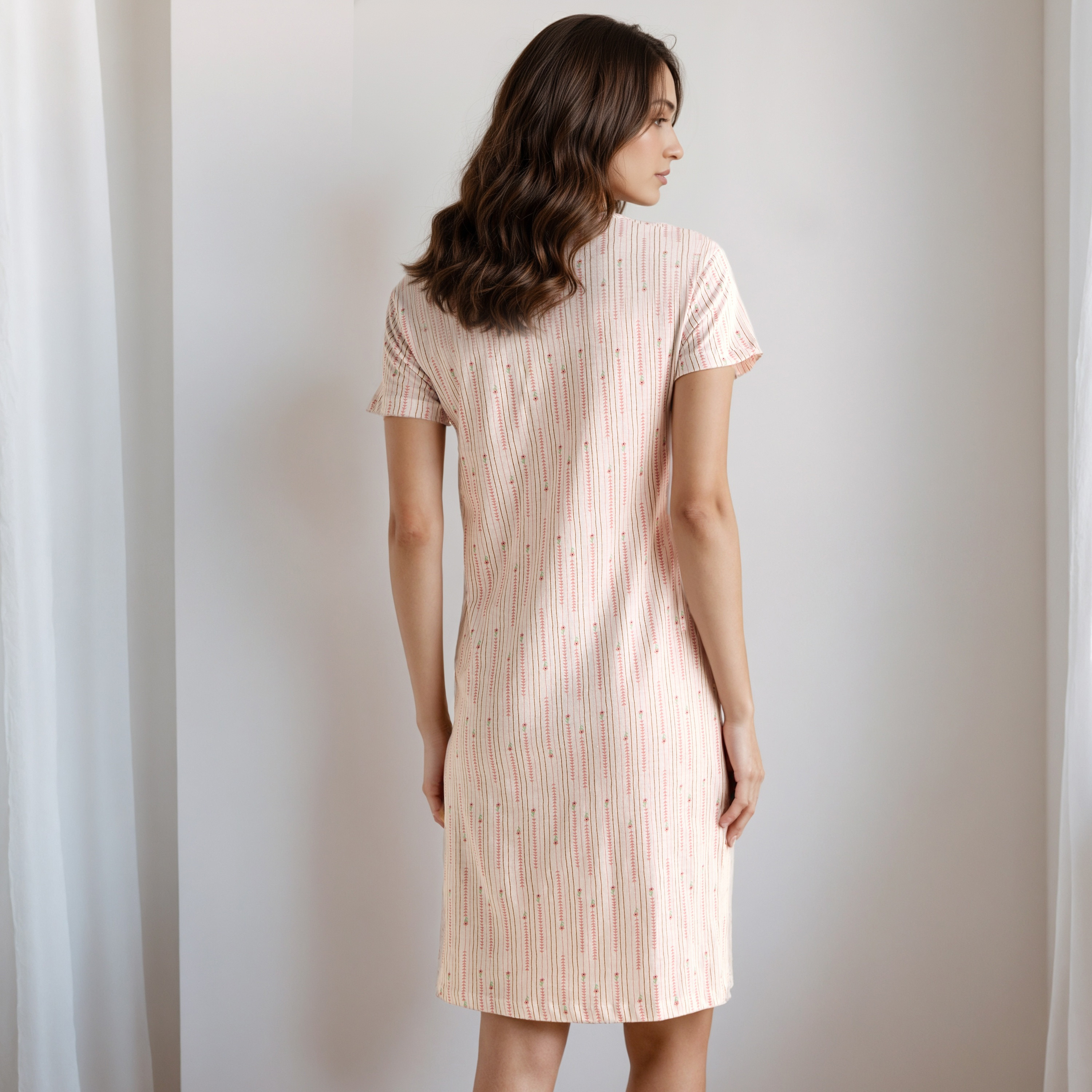 Floral Print Nighty Knee Length-women-clothing-nightwear-nighties-image-3